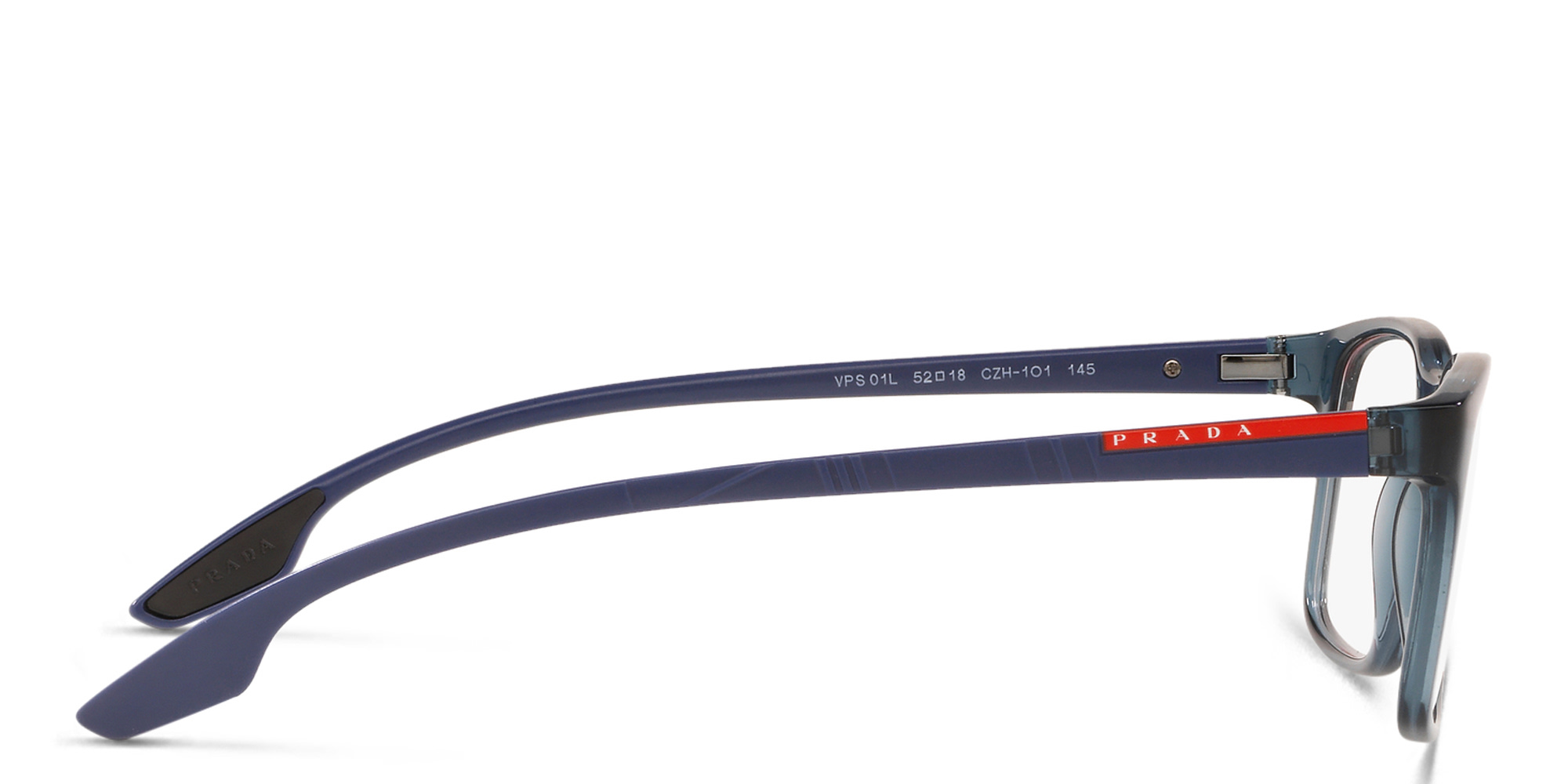 نظارات طبية طراز بيلو من برادا لينيا روسا بلون أزرق شفاف مطفي - صورة المنتج 3