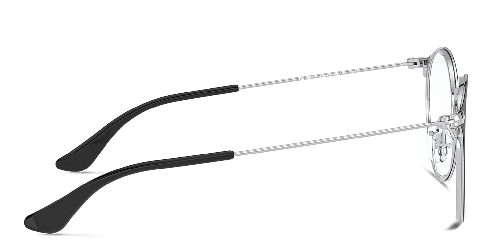 Ray-Ban Junior Kids Panthos Eyeglasses in Metal in Black On Silver – Product Photo 3