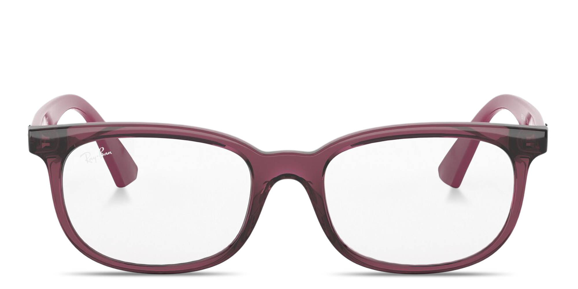 Shop Ray-Ban Kids Square Eyeglasses in Transparent Fuchsia online.