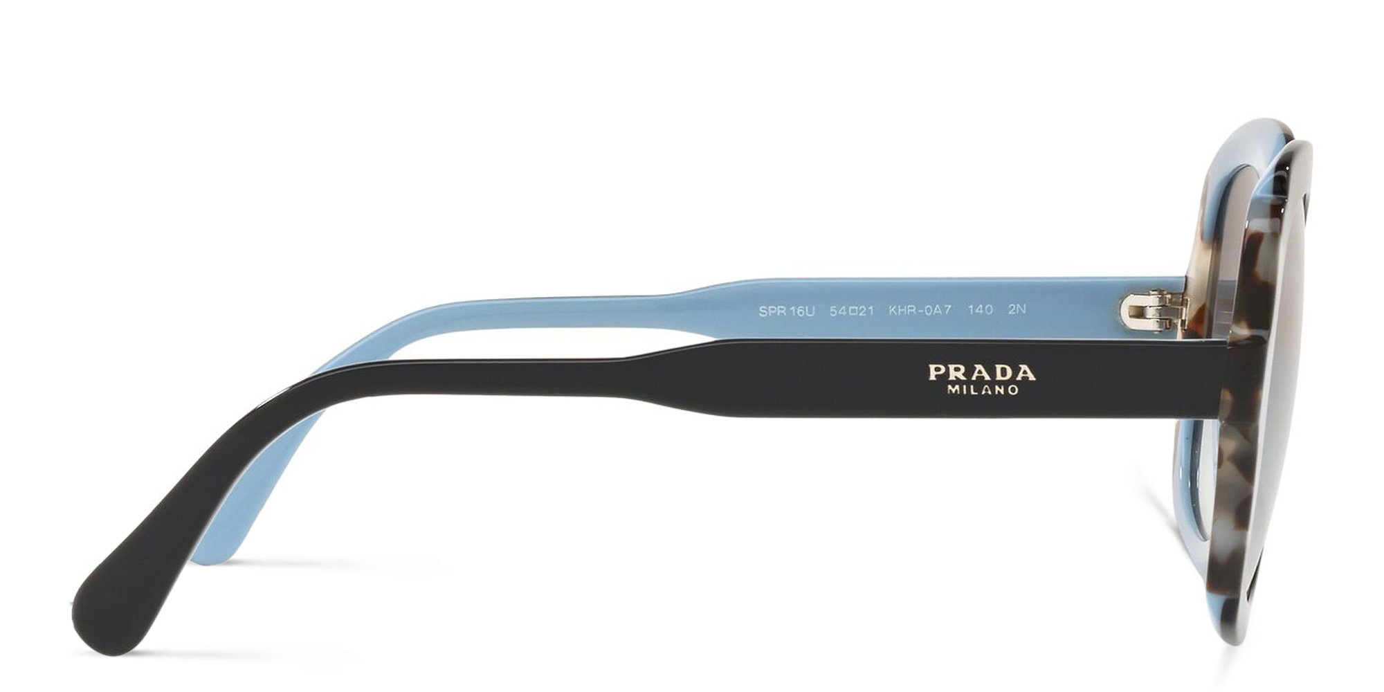 PRADA Square Sunglasses in Black Azure/Spotted Brown – Product Photo 3