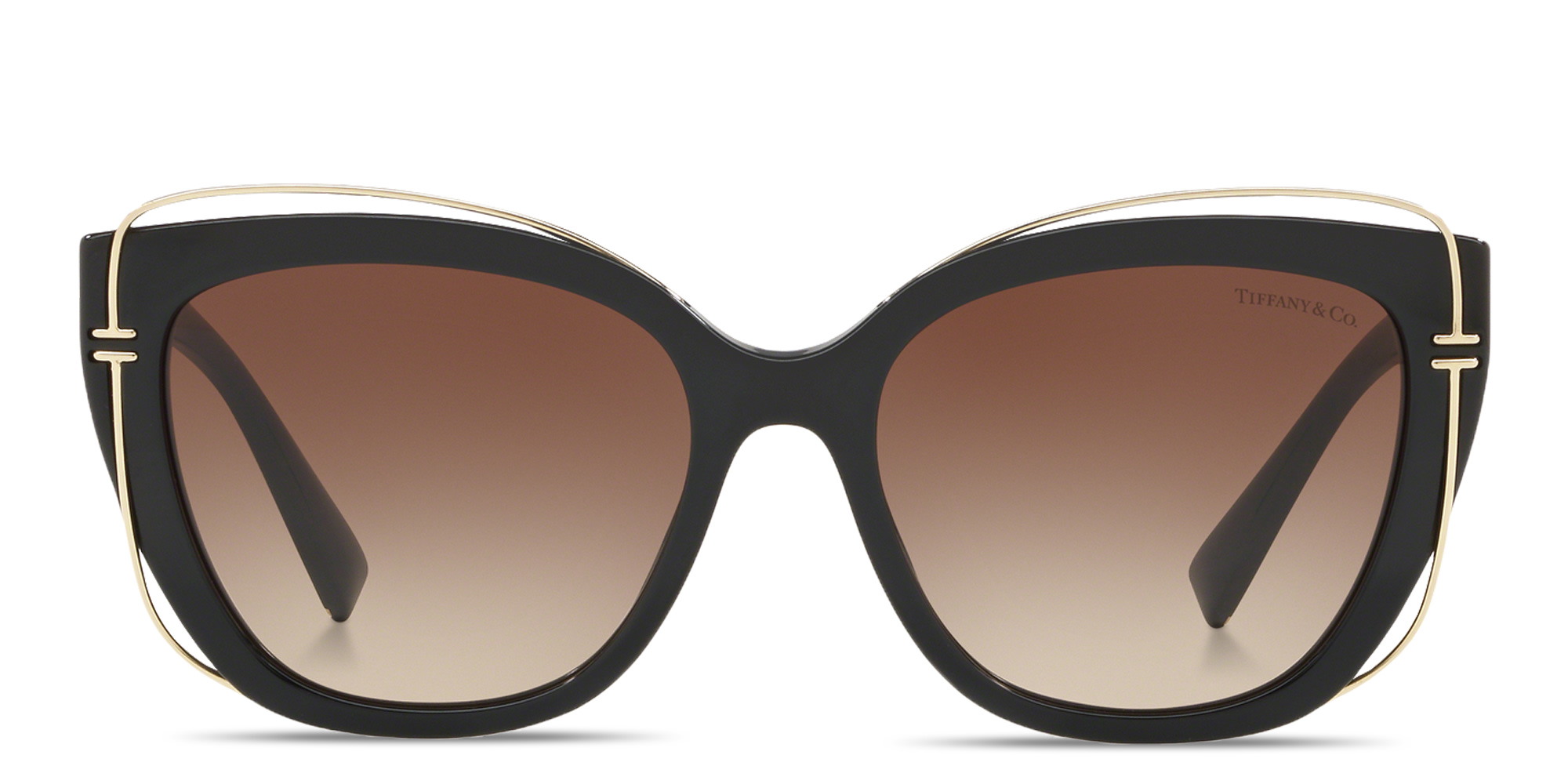 نظارات شمسية طراز كات آي بشعار العلامة من تيفاني أند كو بلون أسود - صورة المنتج 1
