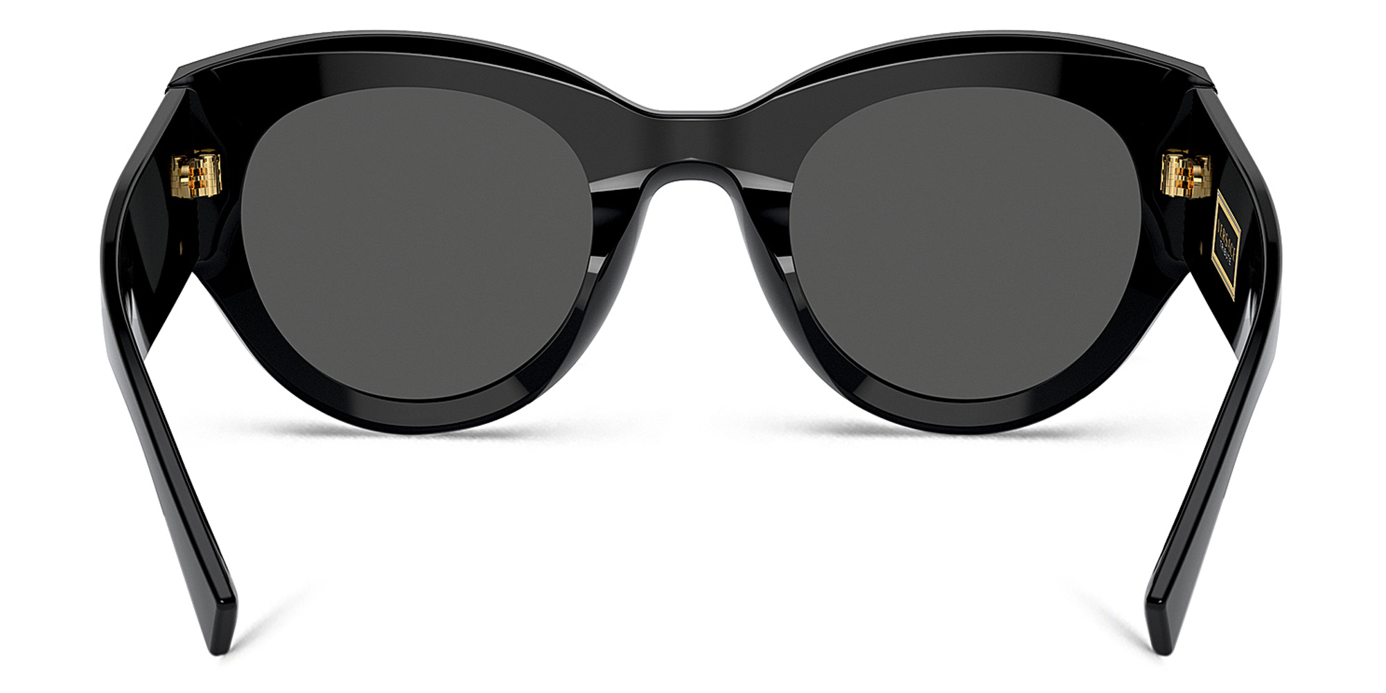 Shop VERSACE Medusa Cat-Eye Sunglasses in Black online.