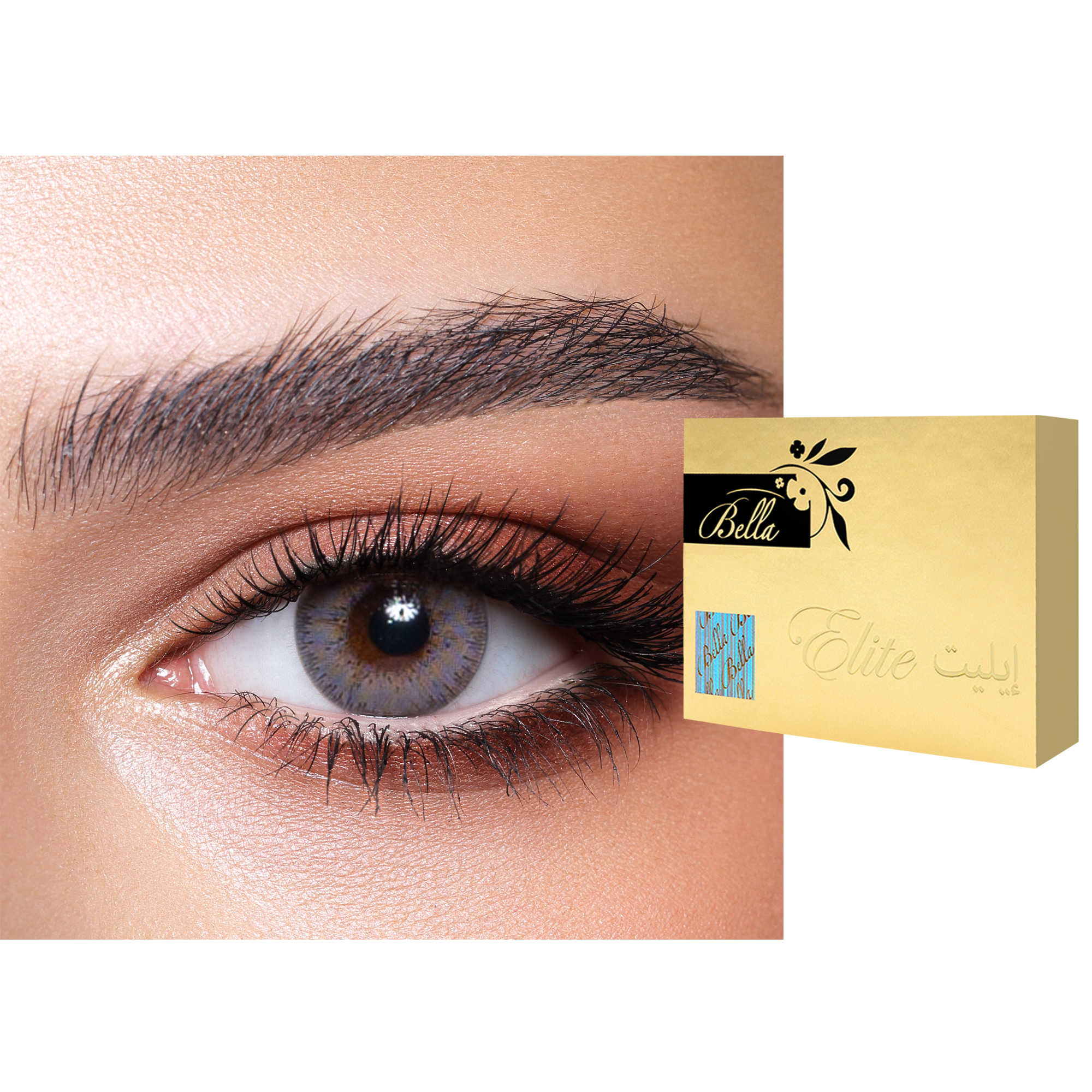 Bella ELITE Monthly Color Contact Lenses - Amber Gray – Product Photo 1