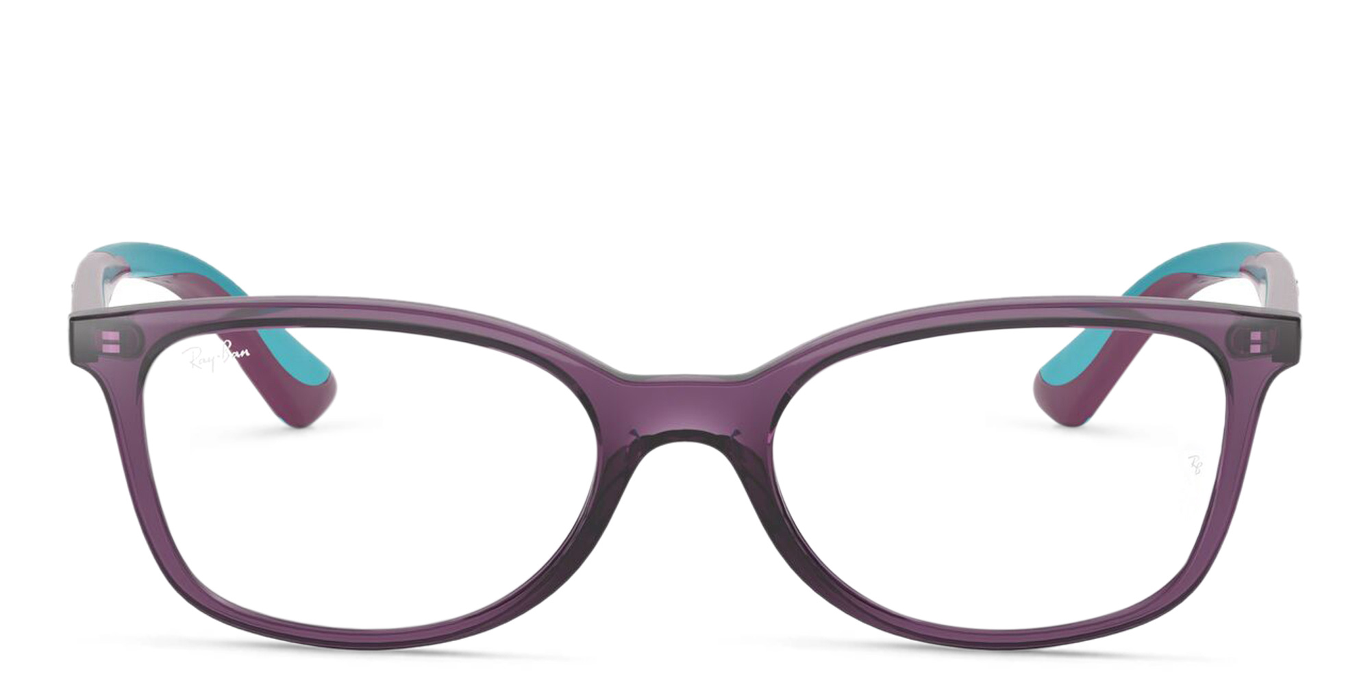 Ray-Ban Junior Ferrari Kids Rectangle Eyeglasses in Transparent Violet – Product Photo 1