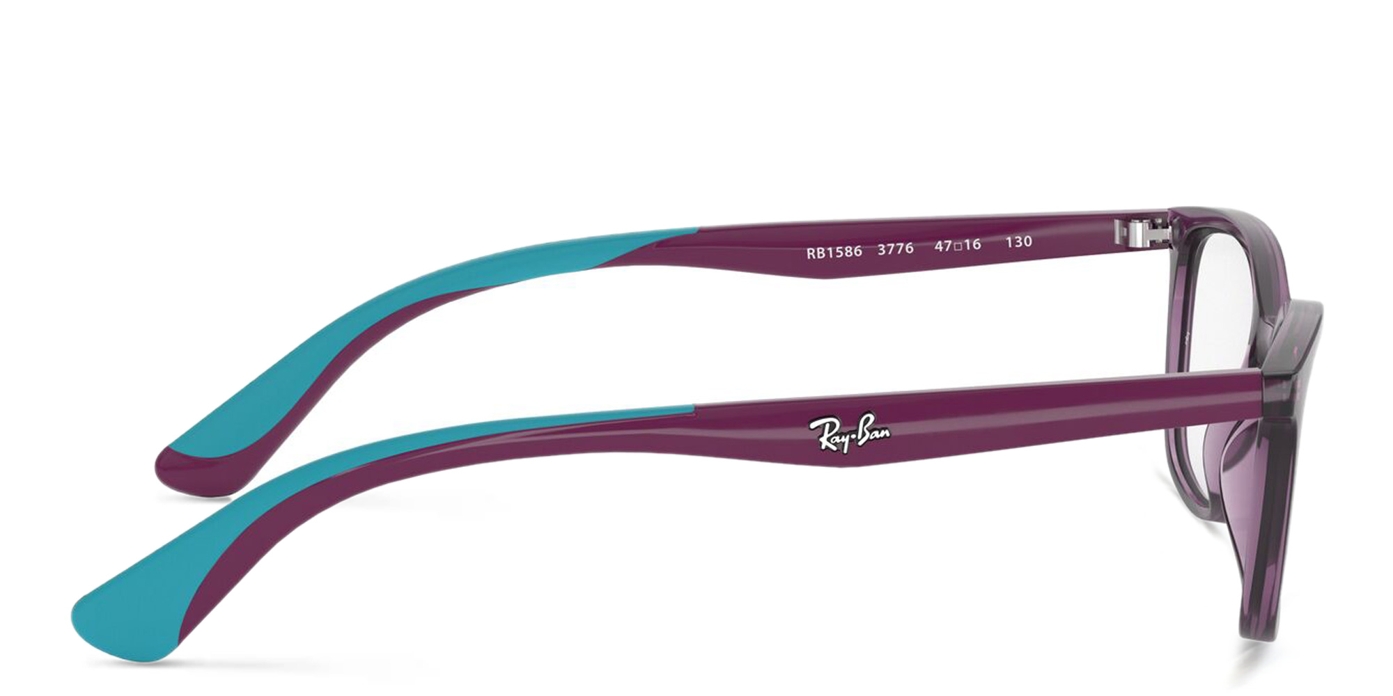 Ray-Ban Junior Ferrari Kids Rectangle Eyeglasses in Transparent Violet – Product Photo 3