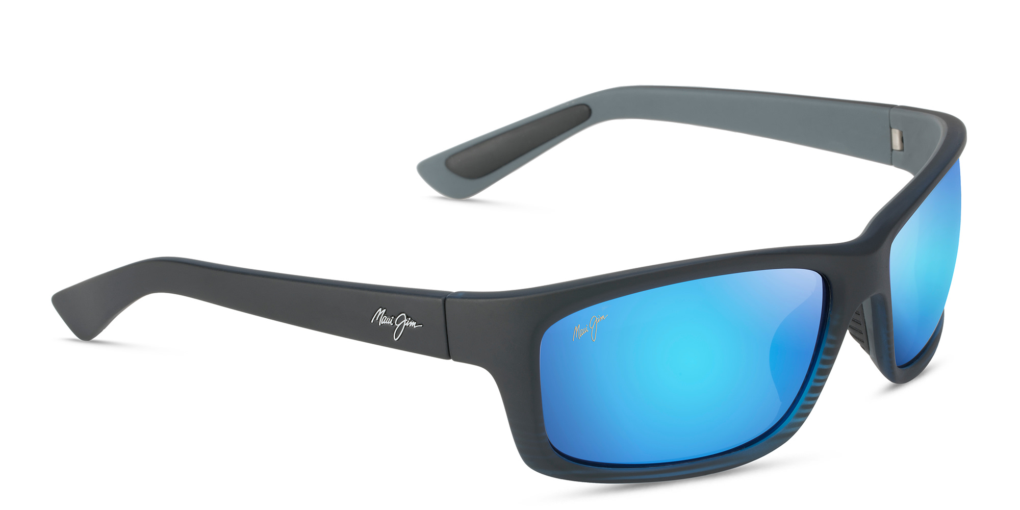 Maui Jim Unisex Wide Rectangle Sunglasses in Black – Product Photo 2