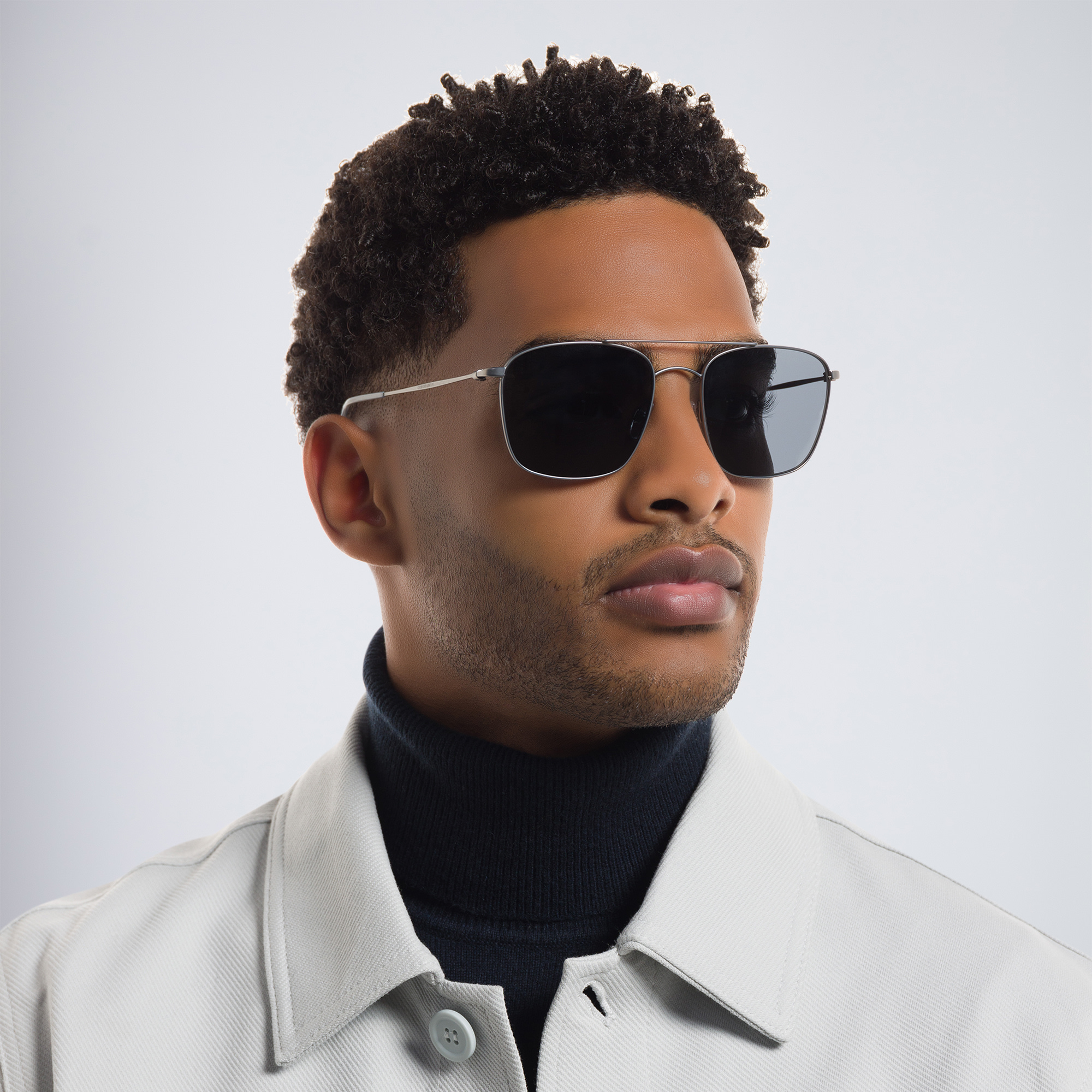 GIORGIO ARMANI Square Sunglasses in Gunmetal – Product Photo 5