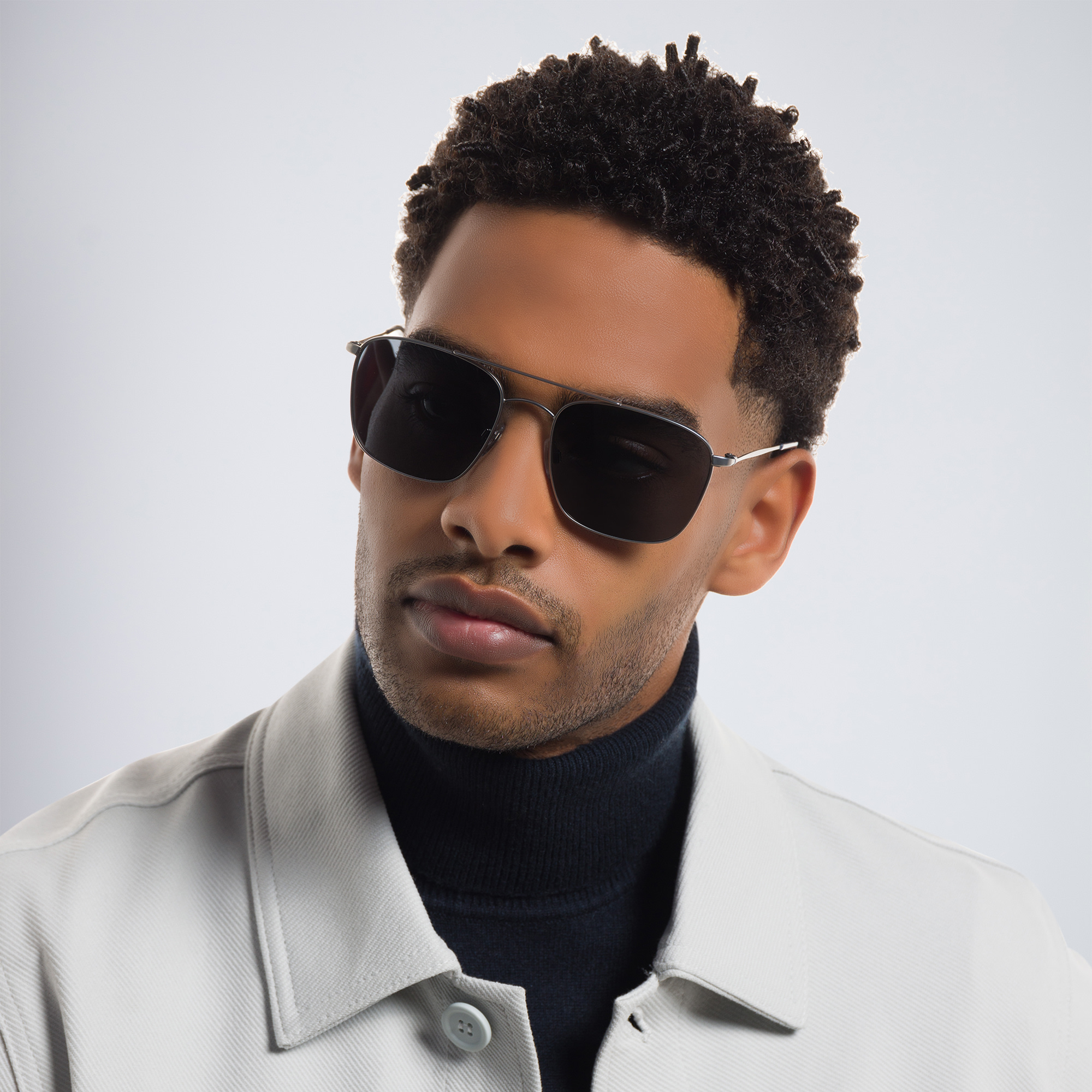 GIORGIO ARMANI Square Sunglasses in Gunmetal – Product Photo 6