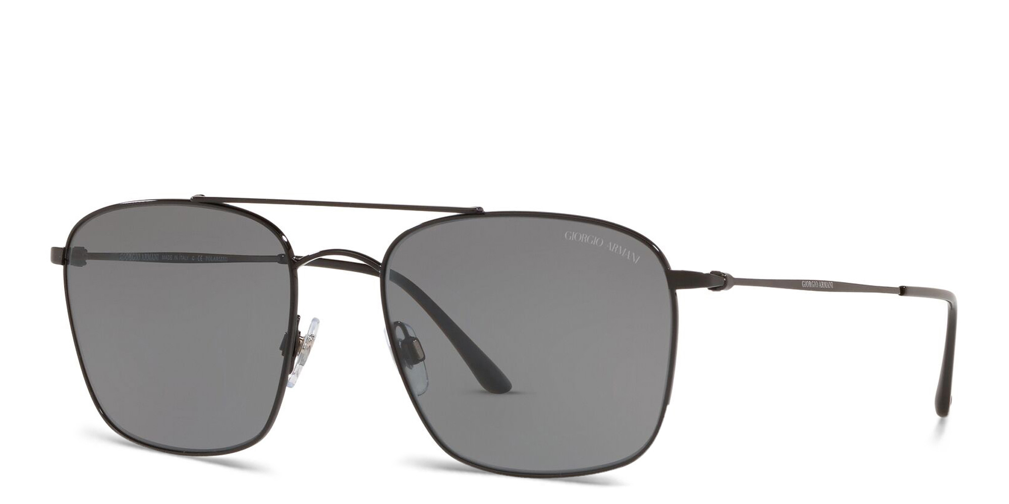 Shop GIORGIO ARMANI Square Sunglasses in Black online.