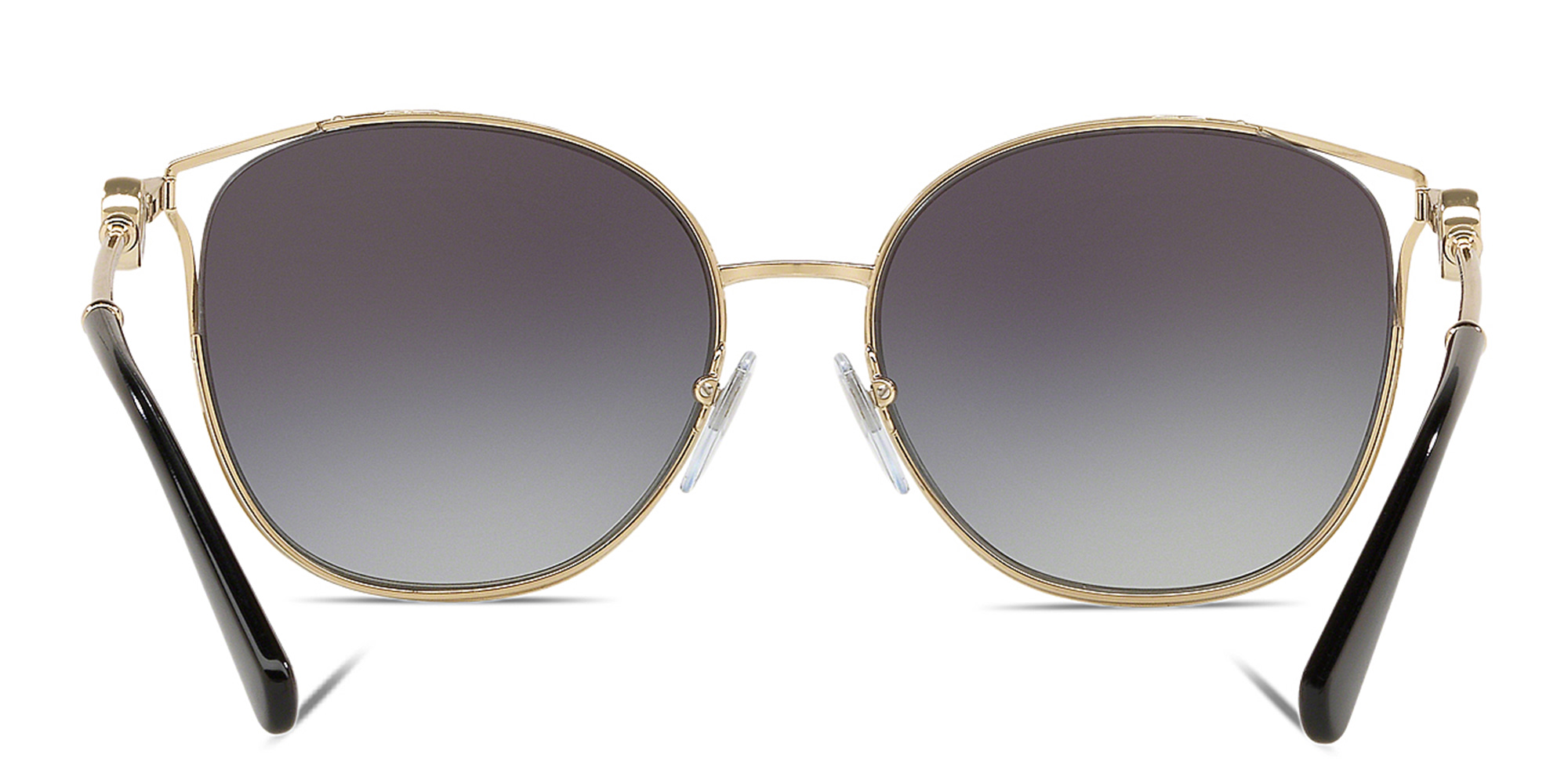 BVLGARI Half Rim Cat Eye Sunglasses in Black/Pale Gold – Product Photo 4