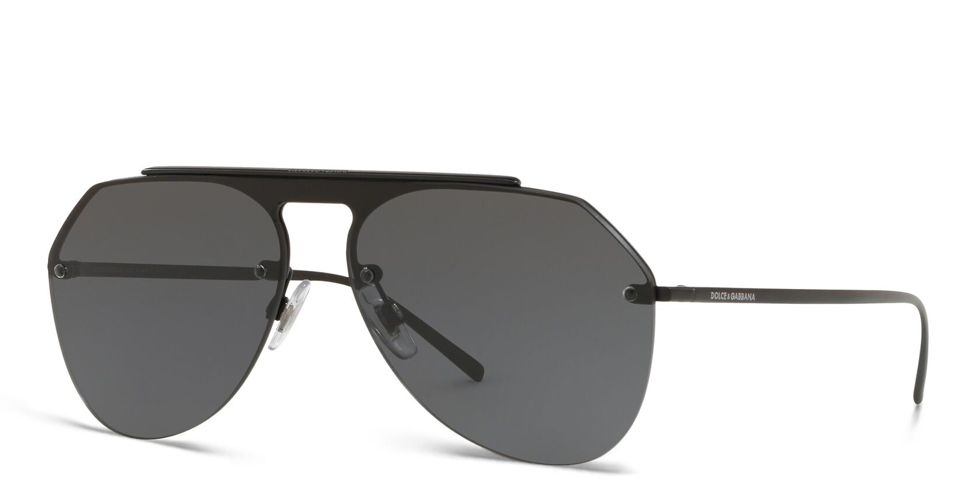 Dolce & Gabbana Rimless Aviator Sunglasses in Black – Product Photo 2