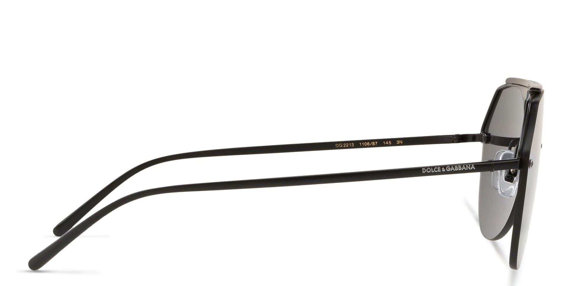 Dolce & Gabbana Rimless Aviator Sunglasses in Black – Product Photo 3