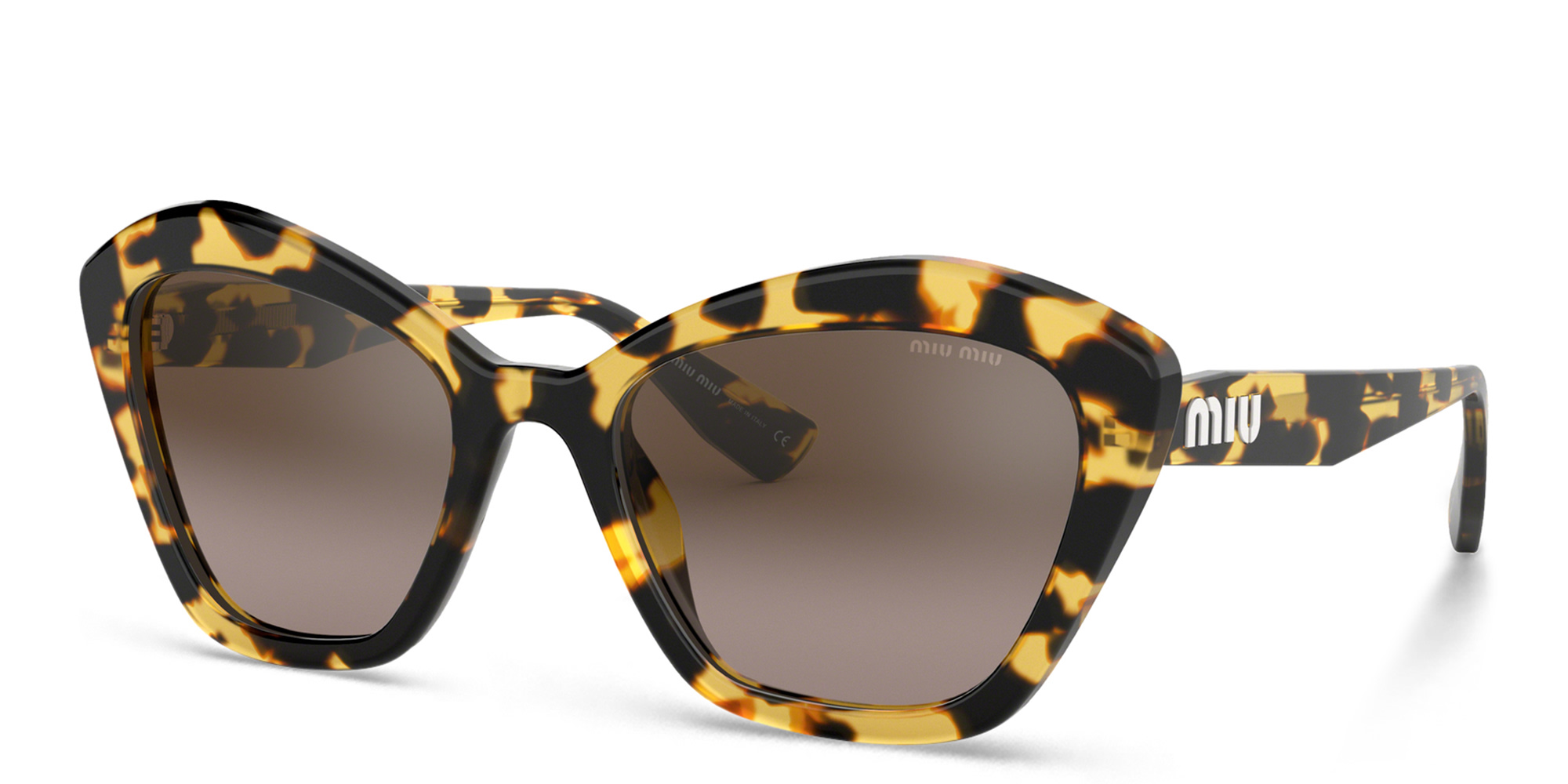 MIU MIU Cat-Eye Sunglasses in Light Havana – Product Photo 2