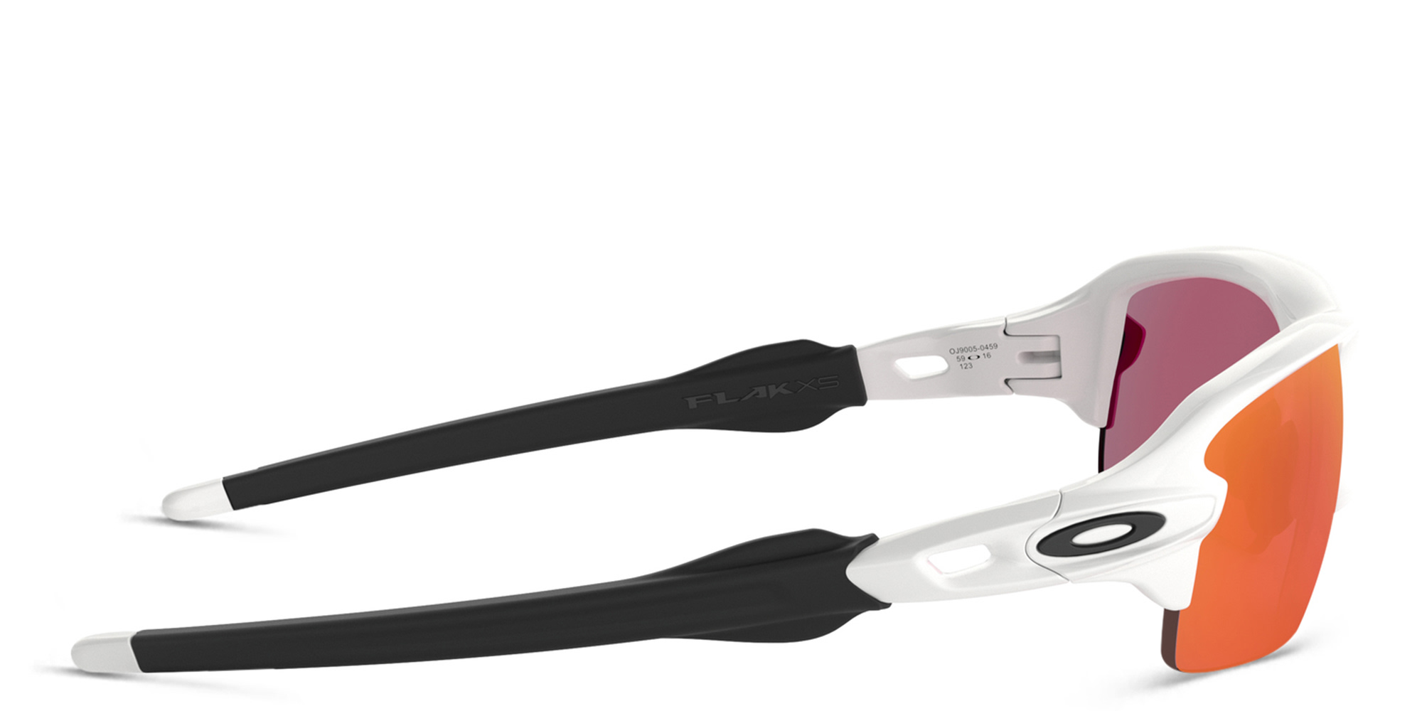 Oakley Flak XS Half-Rim Rectangle Sunglasses in Polished White – Product Photo 3