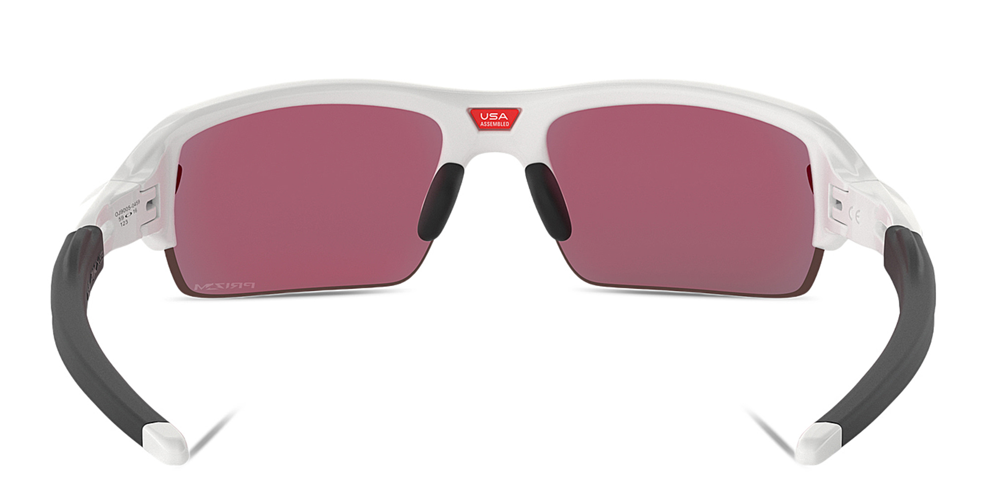 Shop Oakley Flak XS Half-Rim Rectangle Sunglasses in Polished White online.