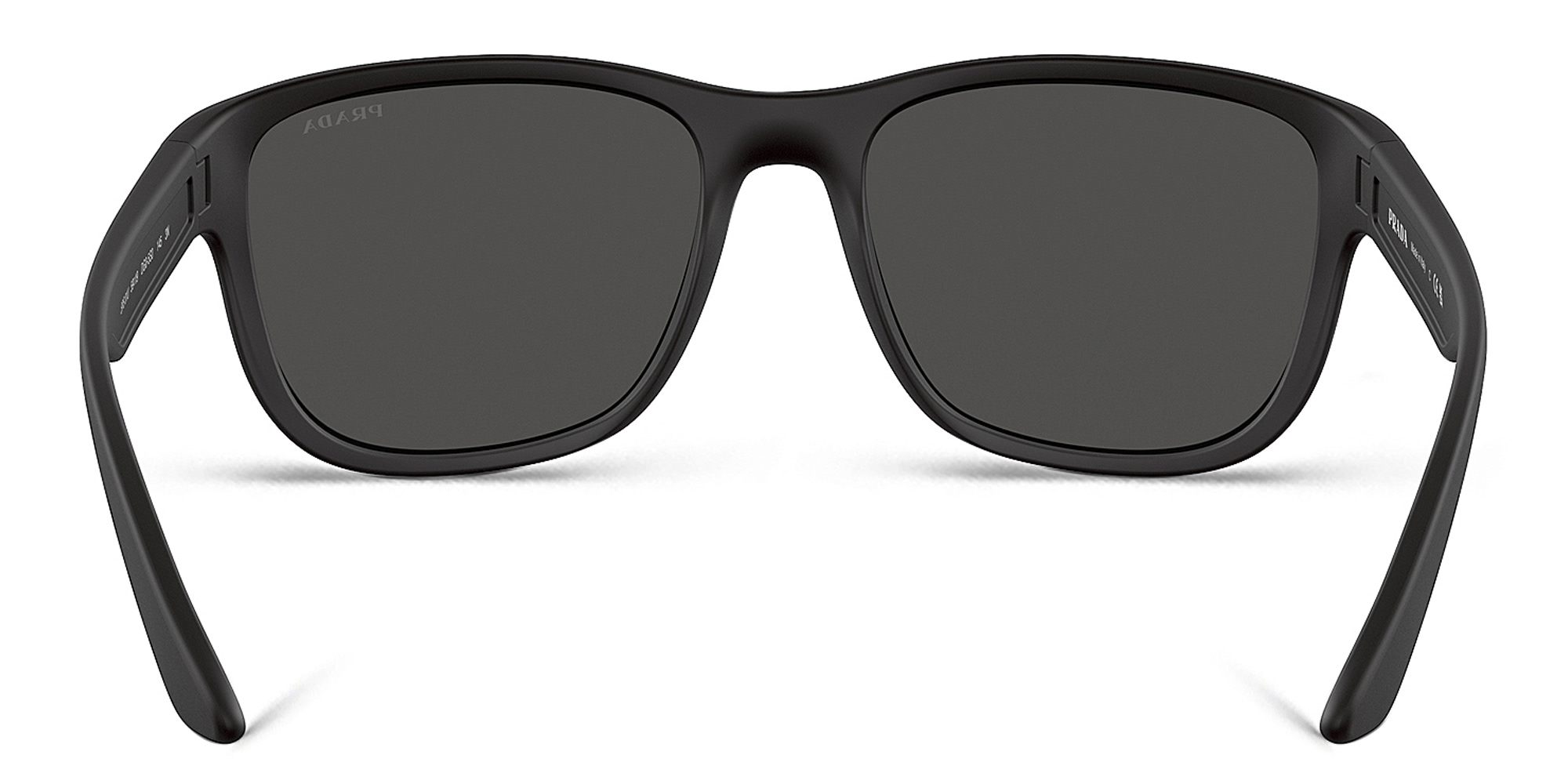 Shop Prada Linea Rossa Pillow Sunglasses in Black Rubber online.