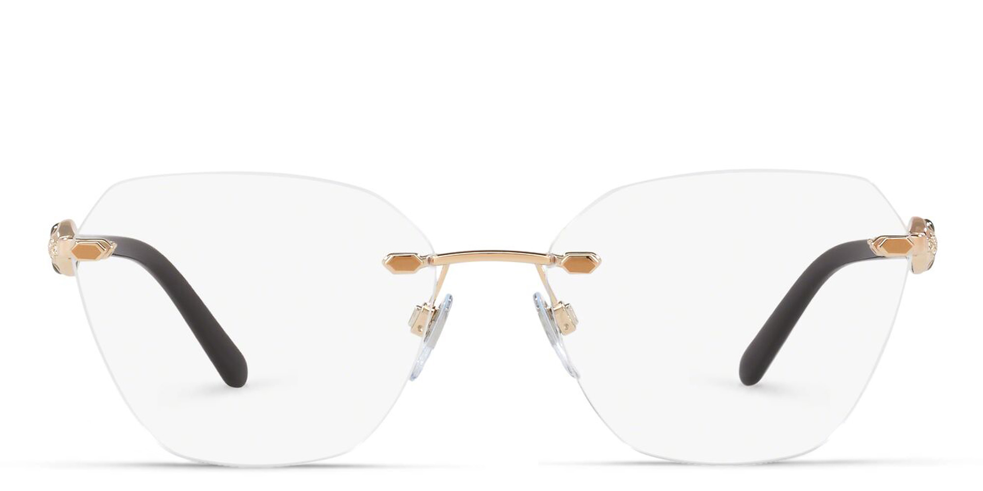 نظارة طبية واسعة غير منتظمة بدون إطار من بولغري بلون وردي ذهبي - صورة المنتج 1