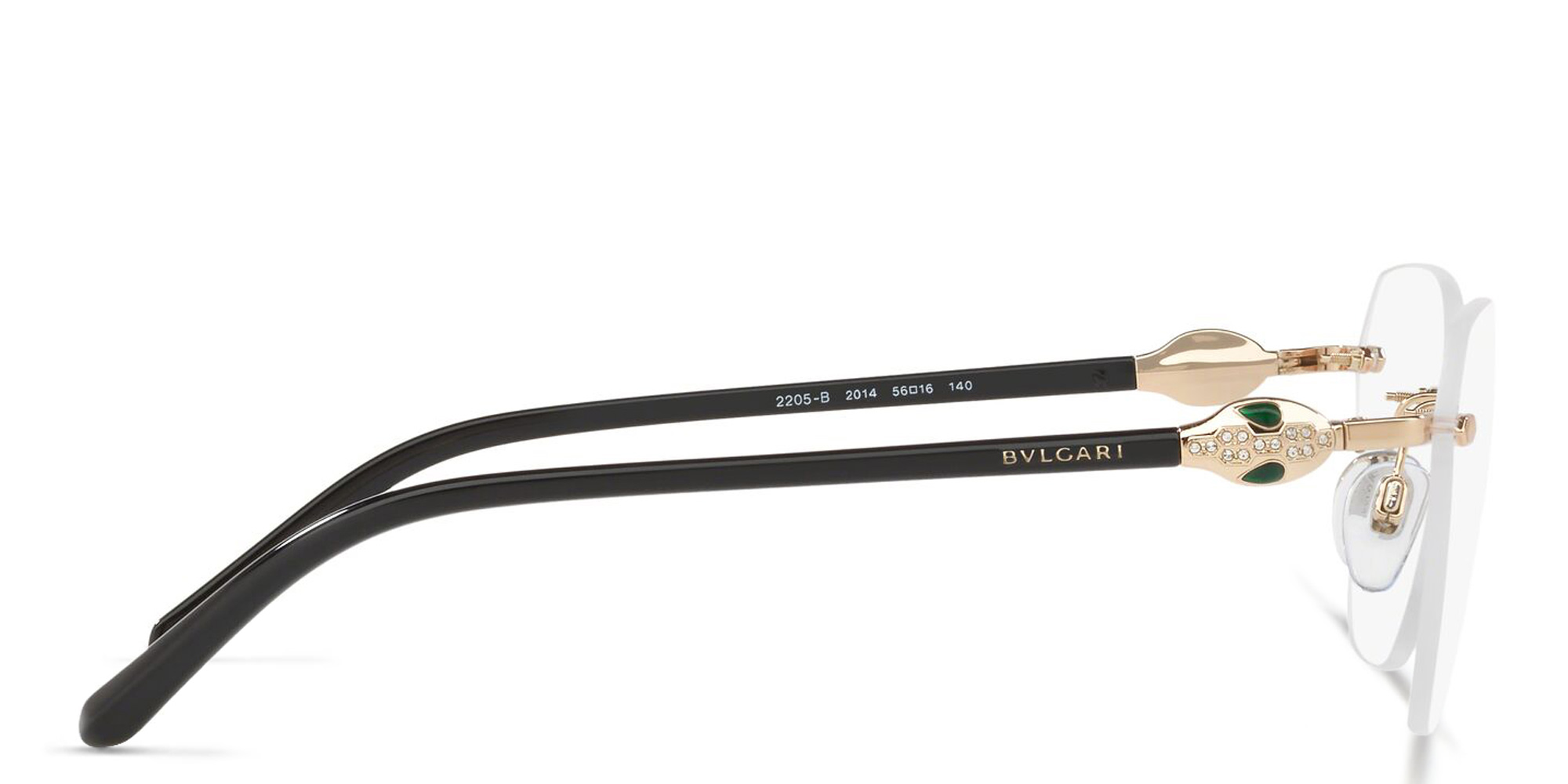 نظارة طبية واسعة غير منتظمة بدون إطار من بولغري بلون وردي ذهبي - صورة المنتج 3