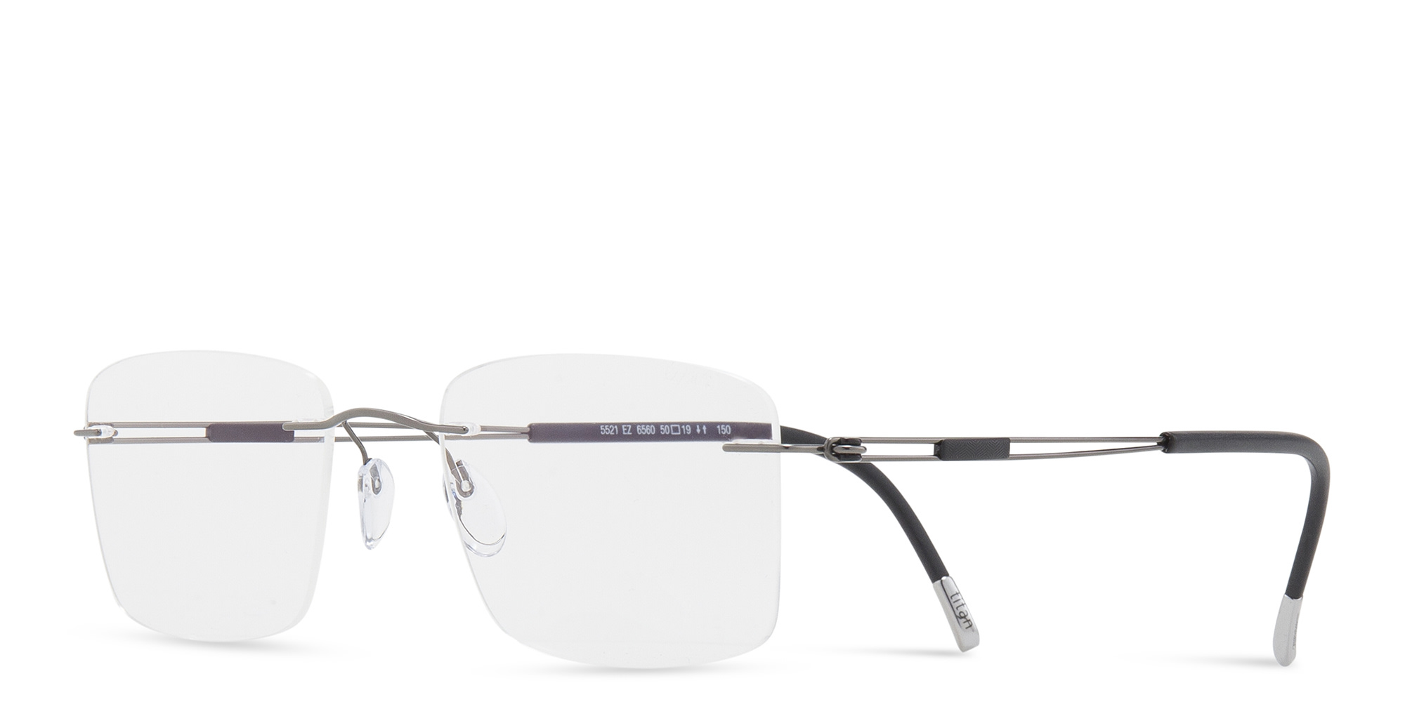 Silhouette Rimless Square Eyeglasses in Grey – Product Photo 2