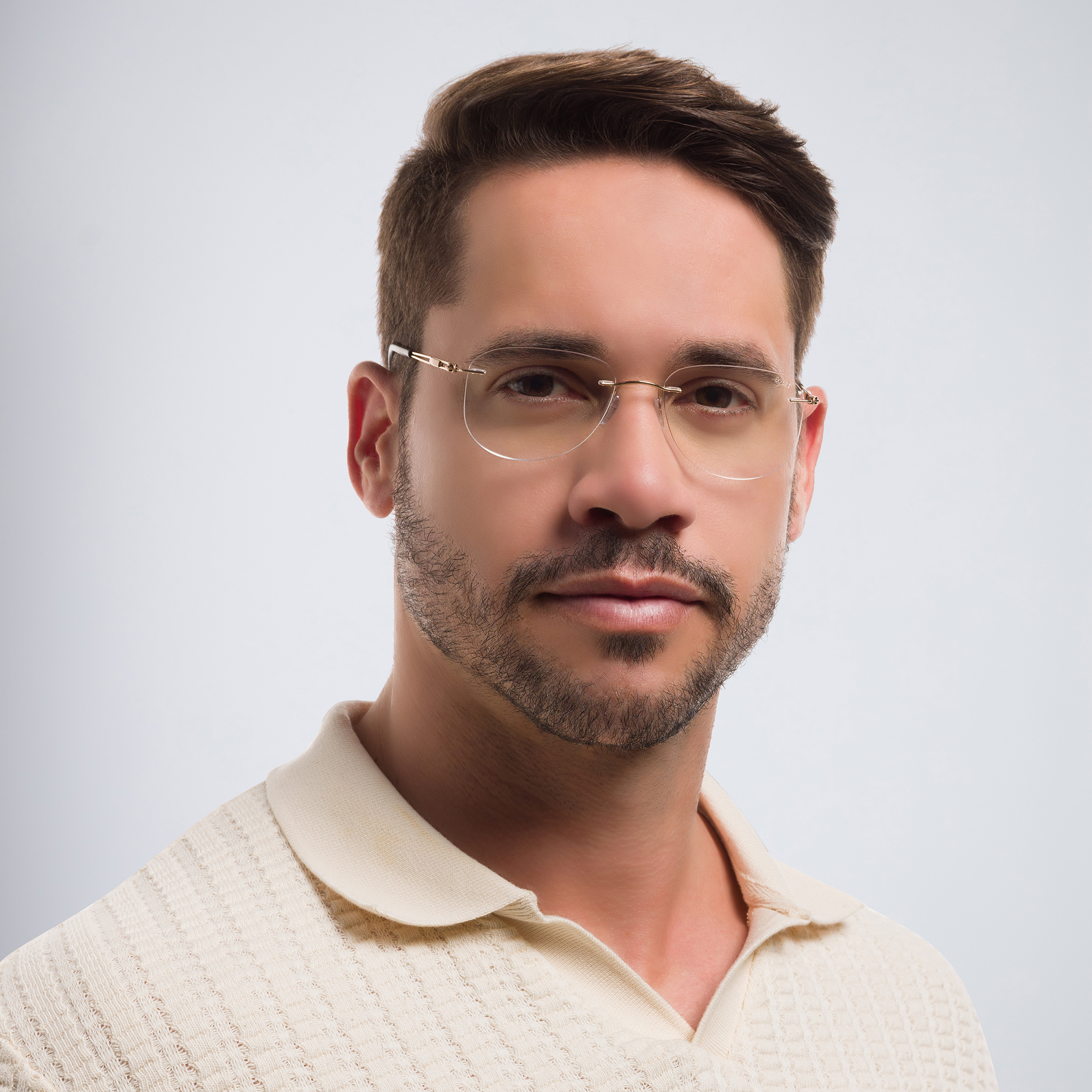 Silhouette Rimless Aviator Eyeglasses in Gold – Product Photo 6