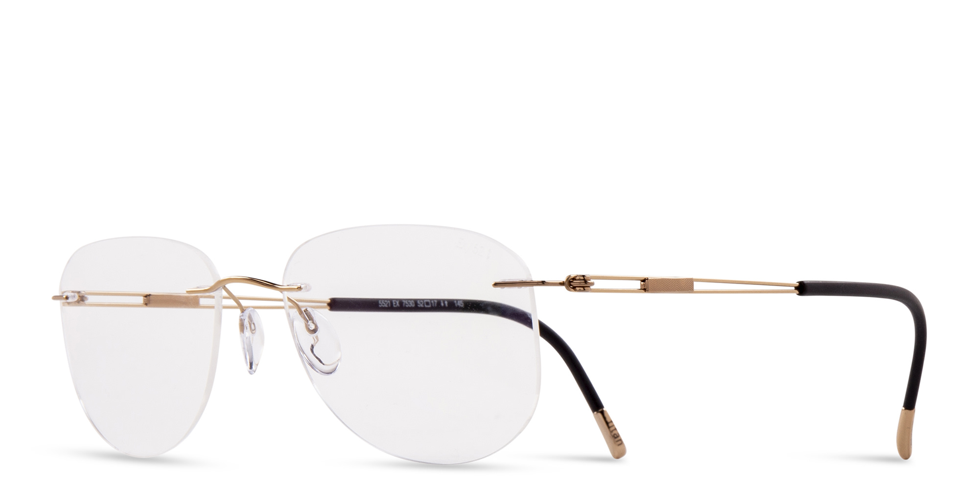 Silhouette Rimless Aviator Eyeglasses in Gold – Product Photo 2