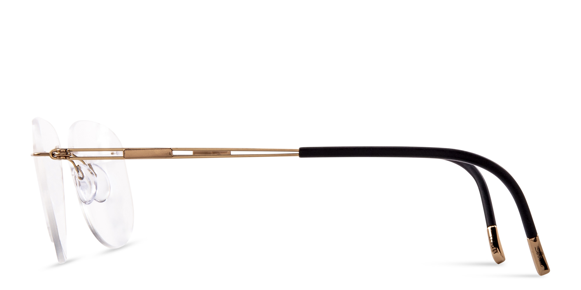 Silhouette Rimless Aviator Eyeglasses in Gold – Product Photo 3