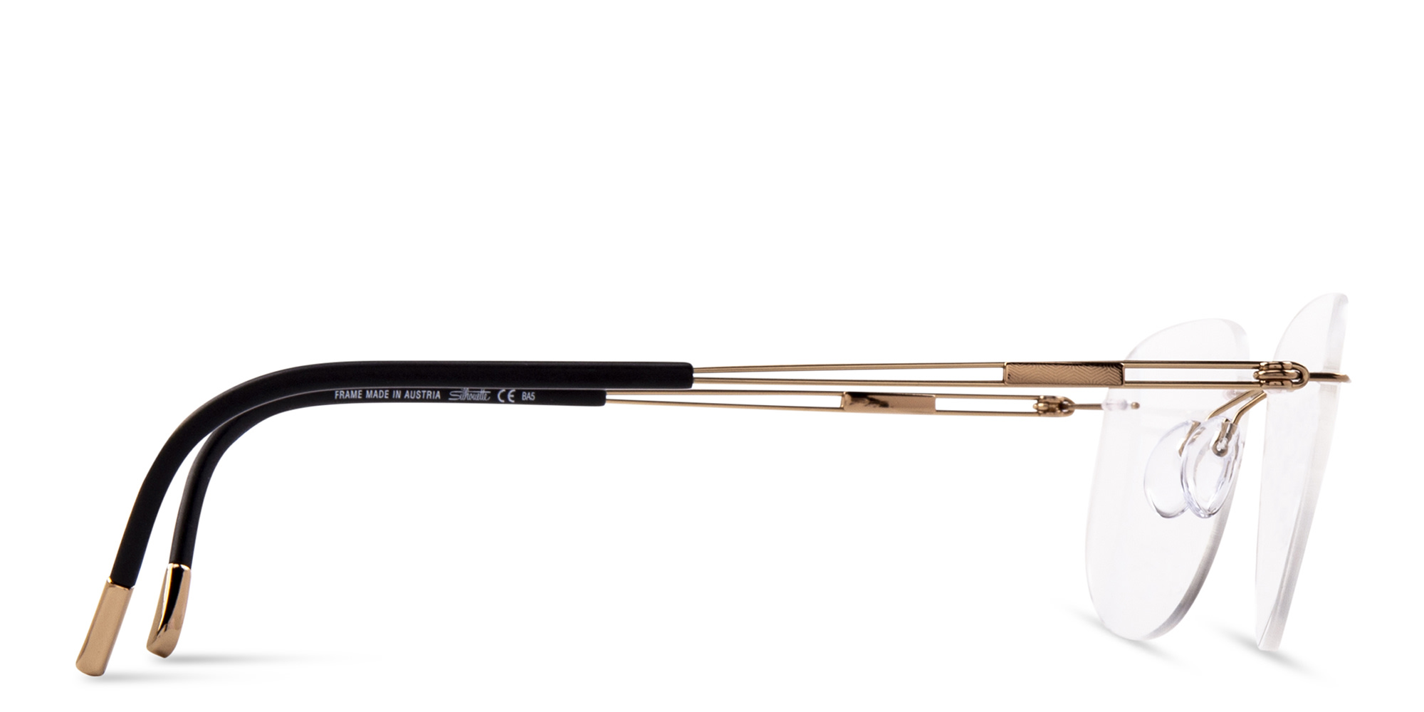 Silhouette Rimless Aviator Eyeglasses in Gold – Product Photo 4