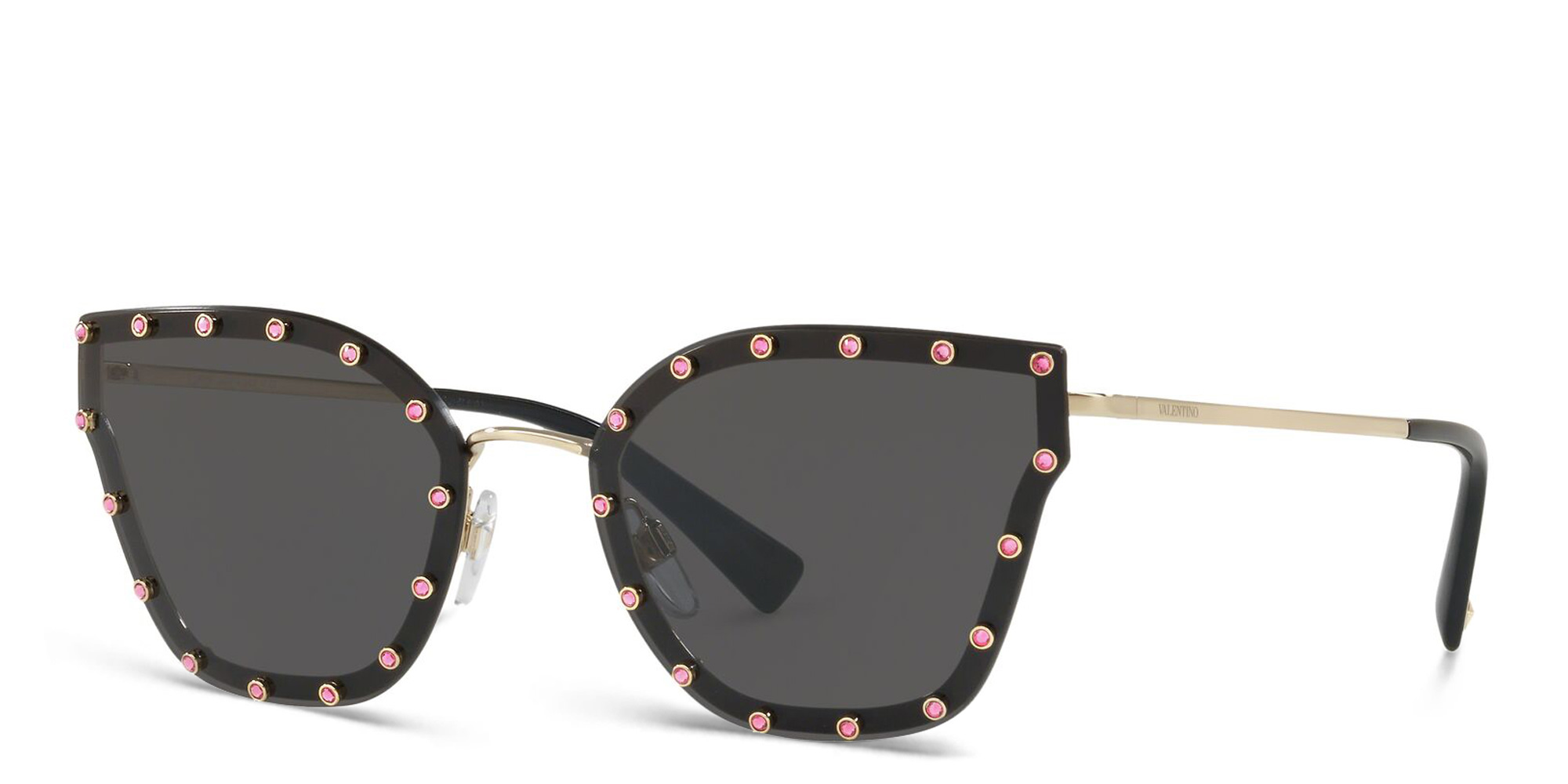 VALENTINO Rimless Cat Eye Sunglasses in Black – Product Photo 2