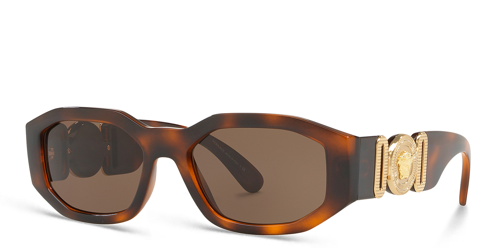 VERSACE Medusa Irregular Sunglasses in Havana – Product Photo 2