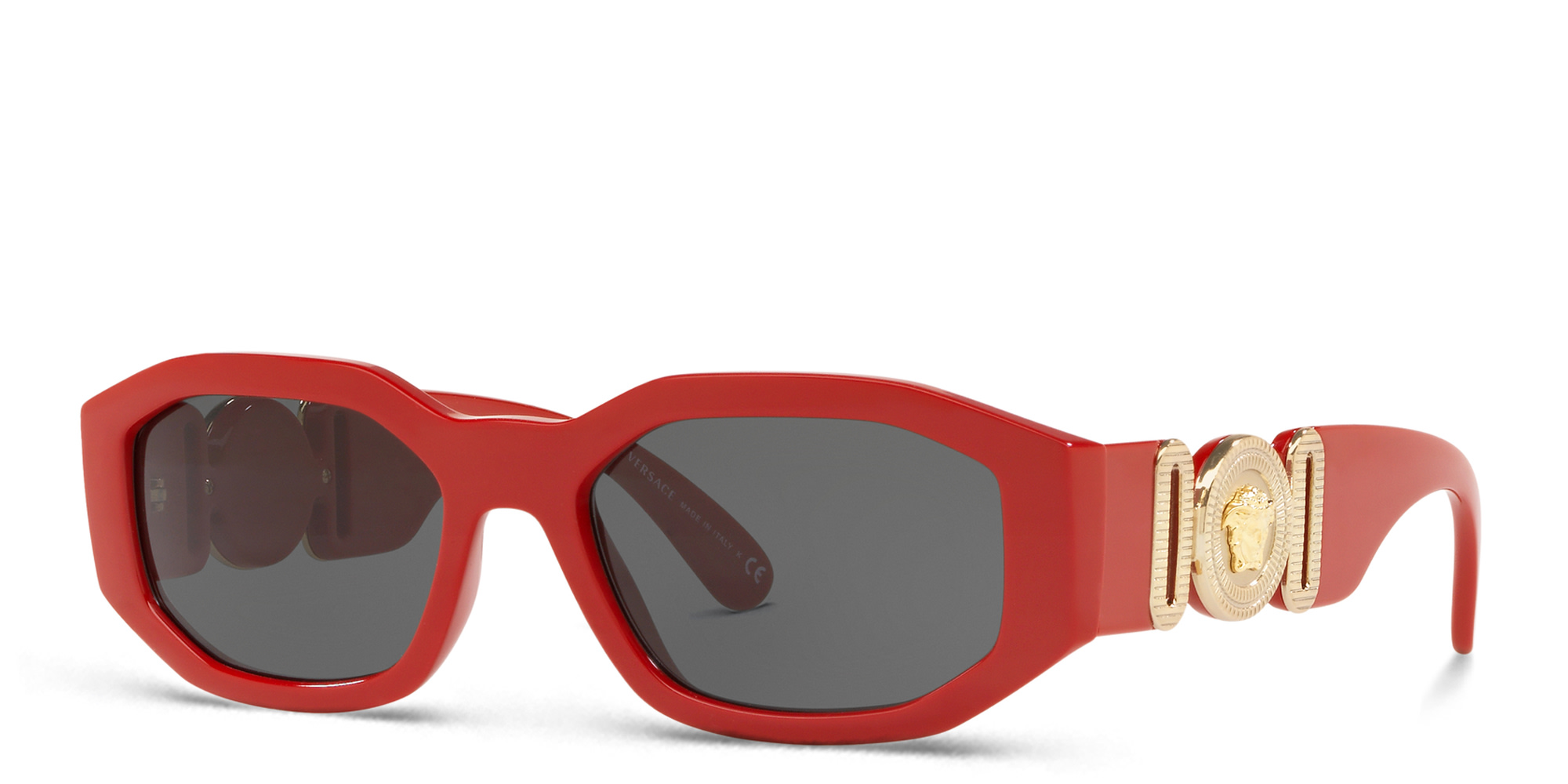 VERSACE Medusa Irregular Sunglasses in Red – Product Photo 2