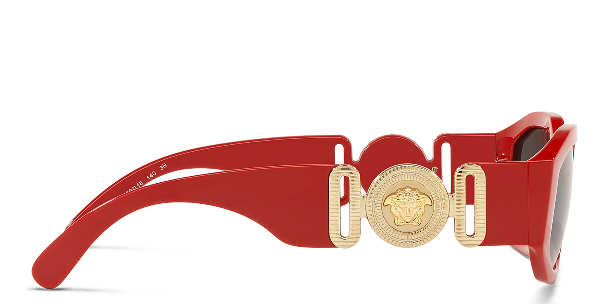 VERSACE Medusa Irregular Sunglasses in Red – Product Photo 3