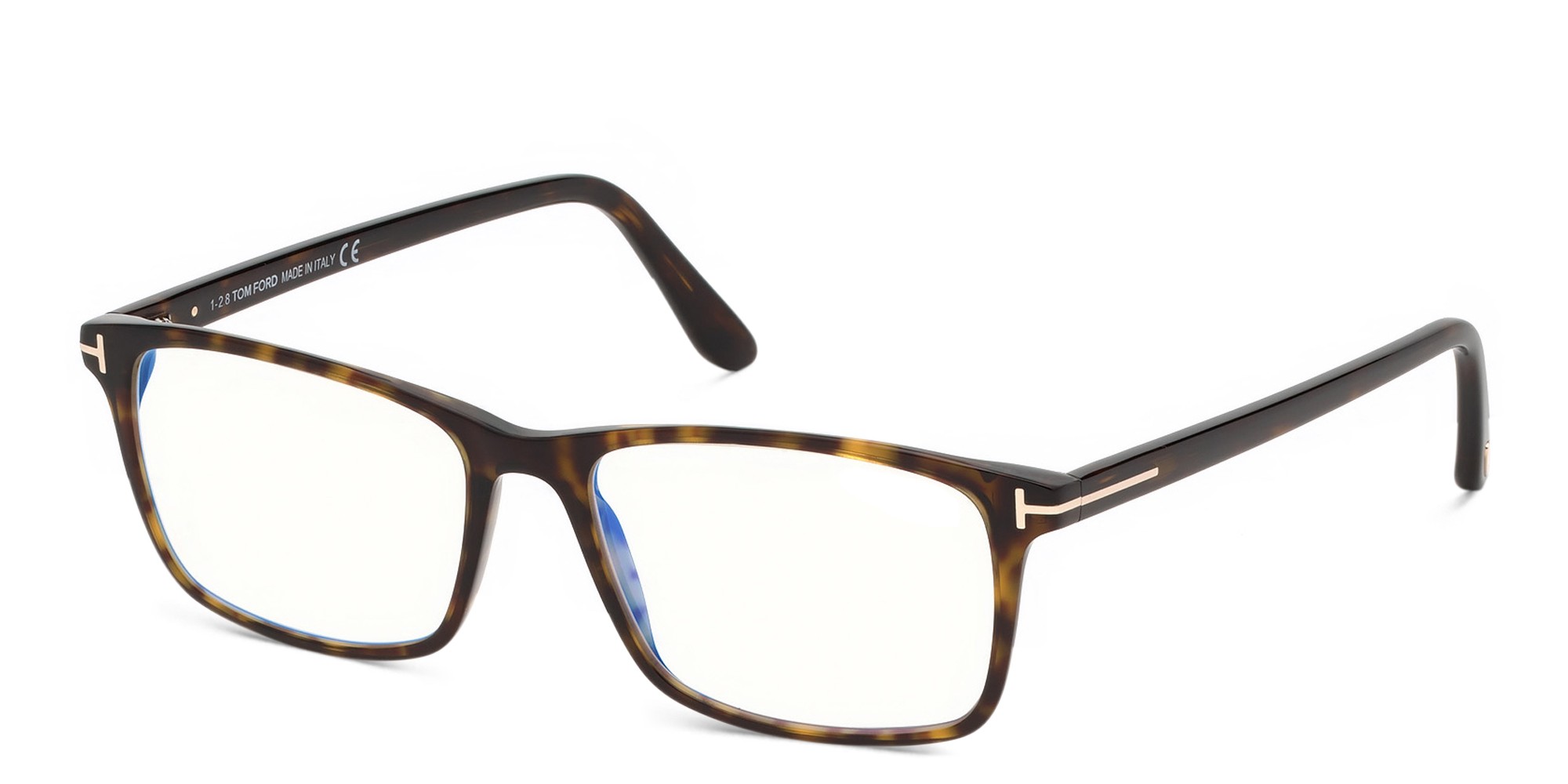 TOM FORD Rectangle Eyeglasses in Dark Havana – Product Photo 2