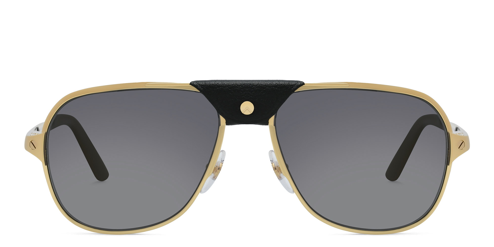 Shop Cartier Santos de Cartier Aviator Sunglasses in Gold online.