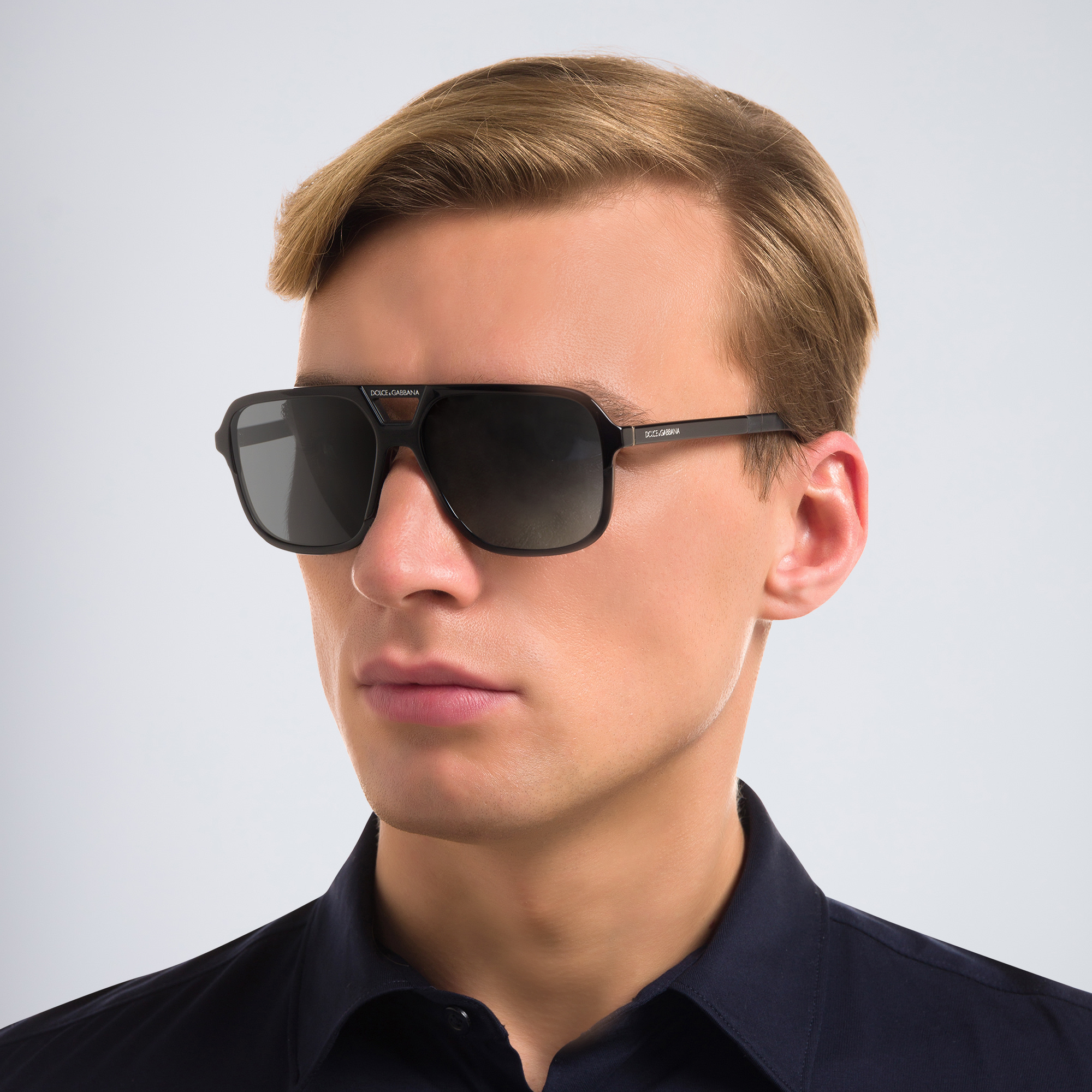 Shop Dolce & Gabbana Square Sunglasses in Black online.