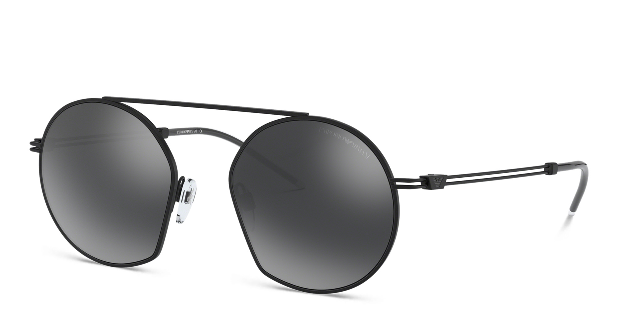 Emporio Armani Irregular Sunglasses in Matte Black – Product Photo 2