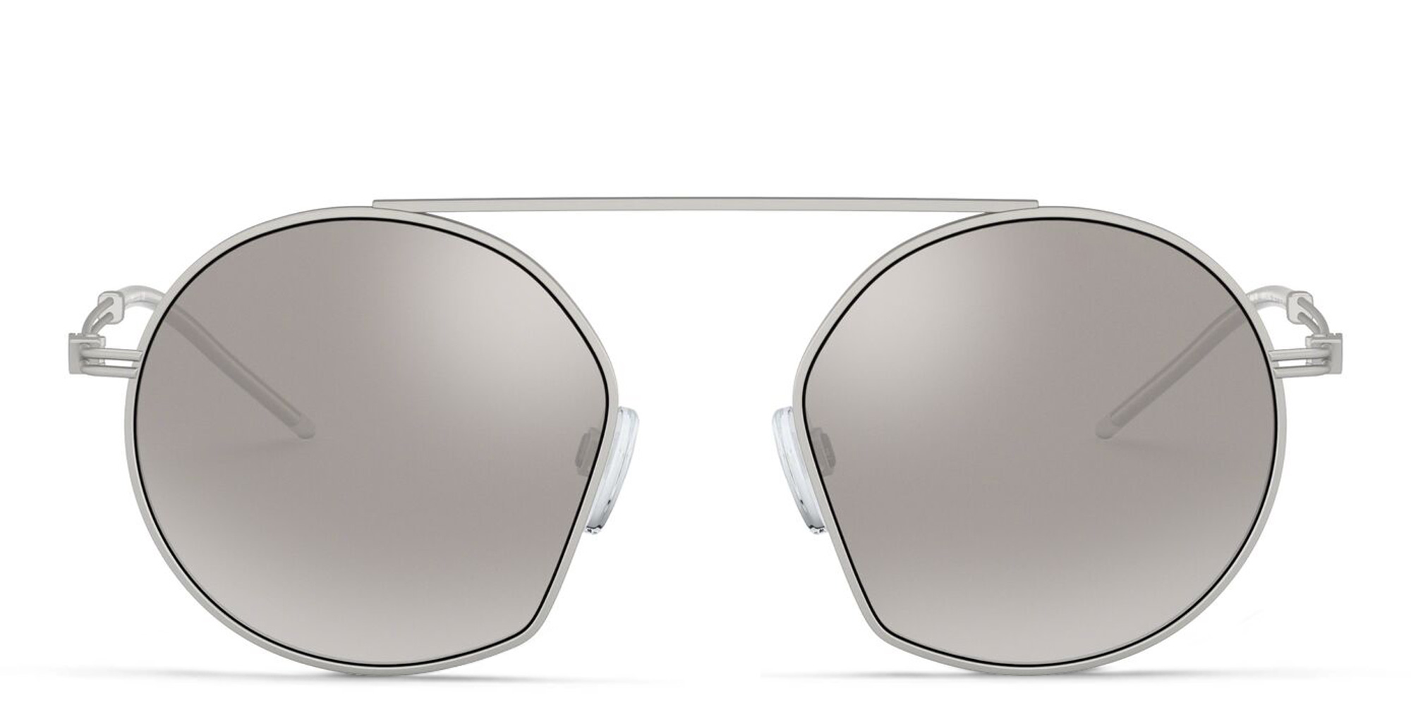 Emporio Armani Irregular Sunglasses in Matte Silver – Product Photo 1