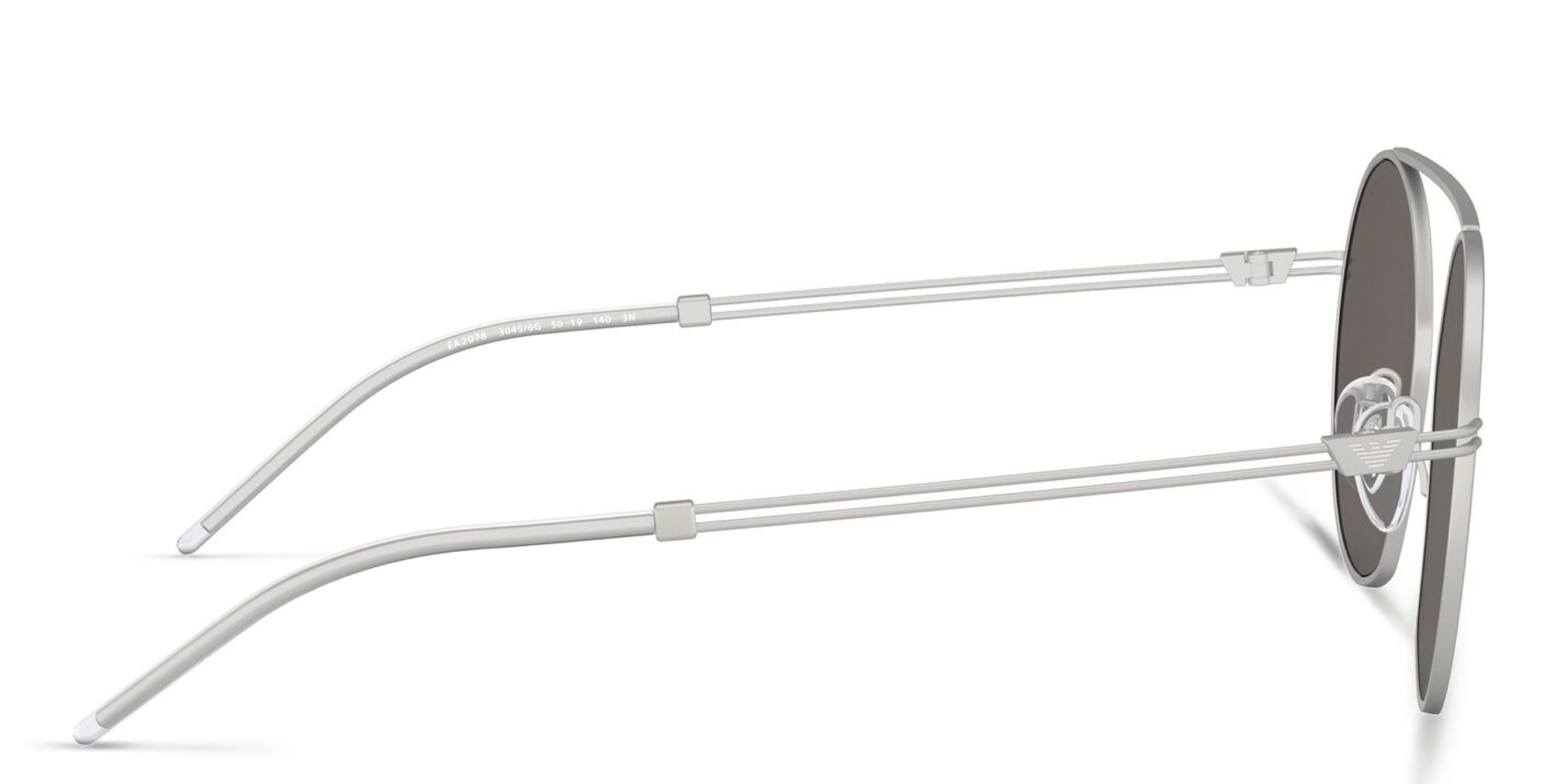 Emporio Armani Irregular Sunglasses in Matte Silver – Product Photo 3