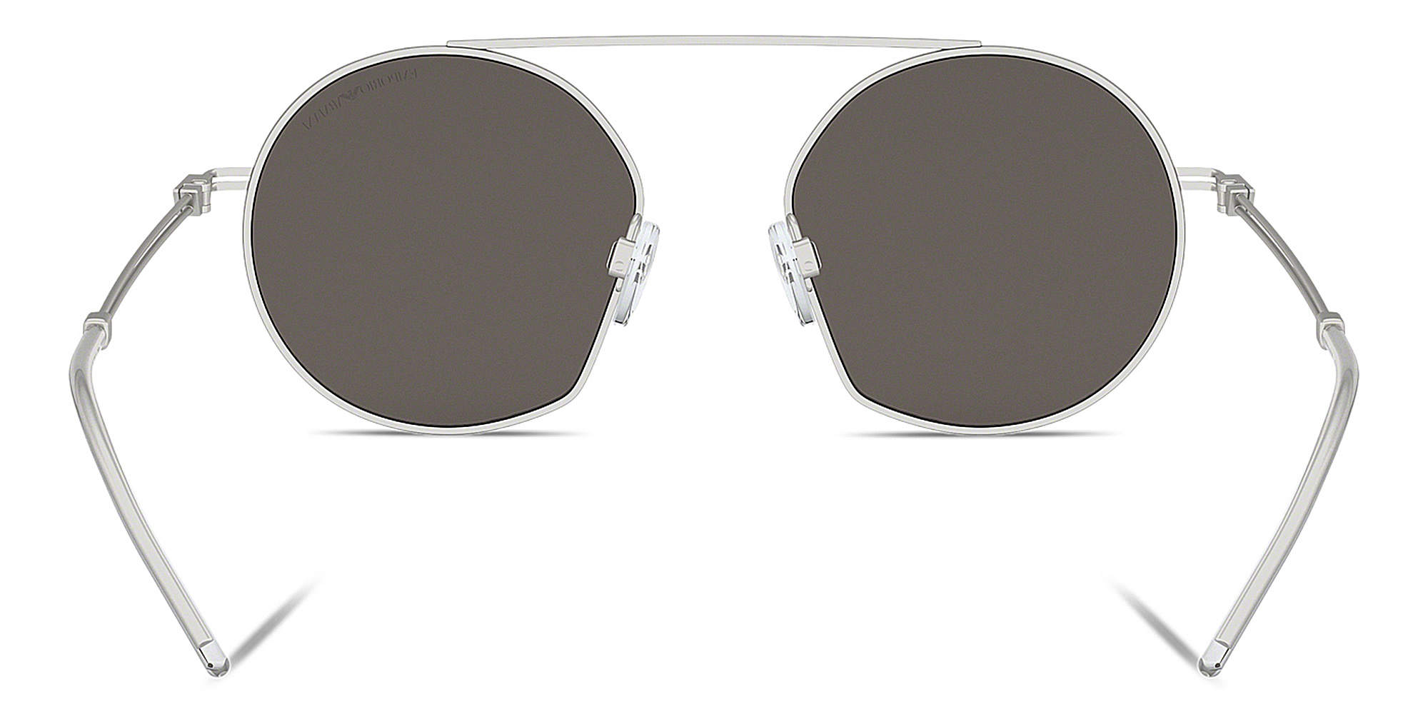 Emporio Armani Irregular Sunglasses in Matte Silver – Product Photo 4