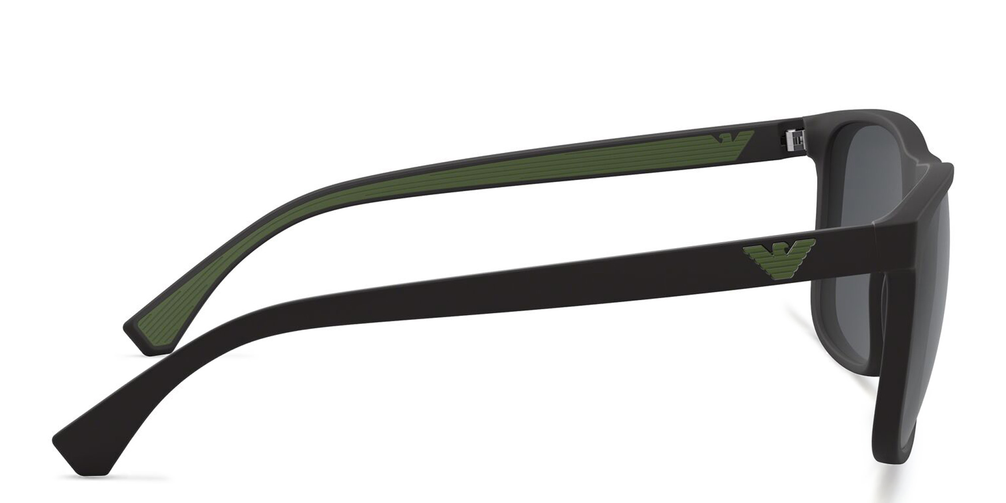 Emporio Armani Square Sunglasses in Matte Black – Product Photo 3