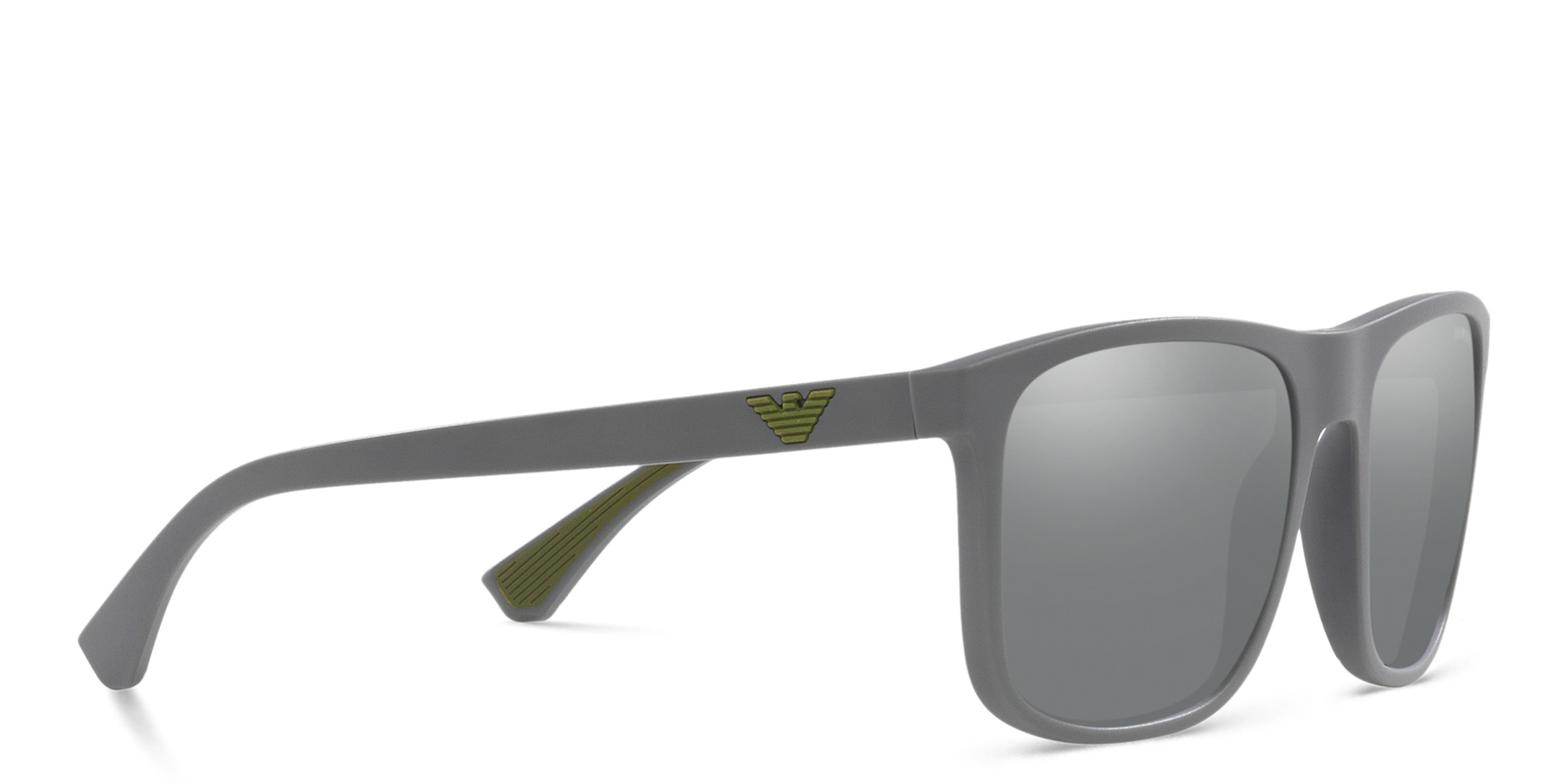 Shop Emporio Armani Square Sunglasses in Matte Grey online.