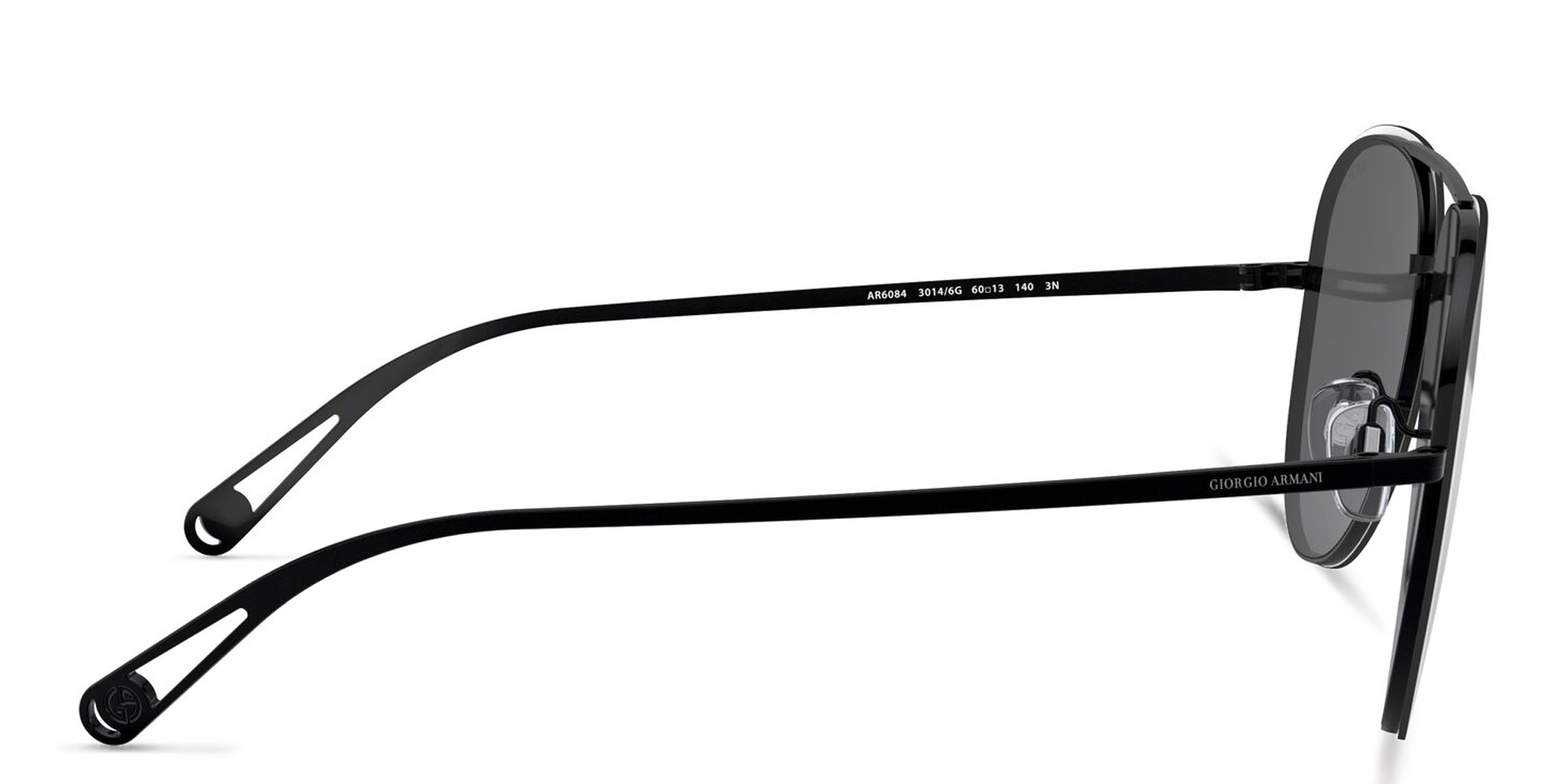 GIORGIO ARMANI Unisex Aviator Sunglasses in Black – Product Photo 3