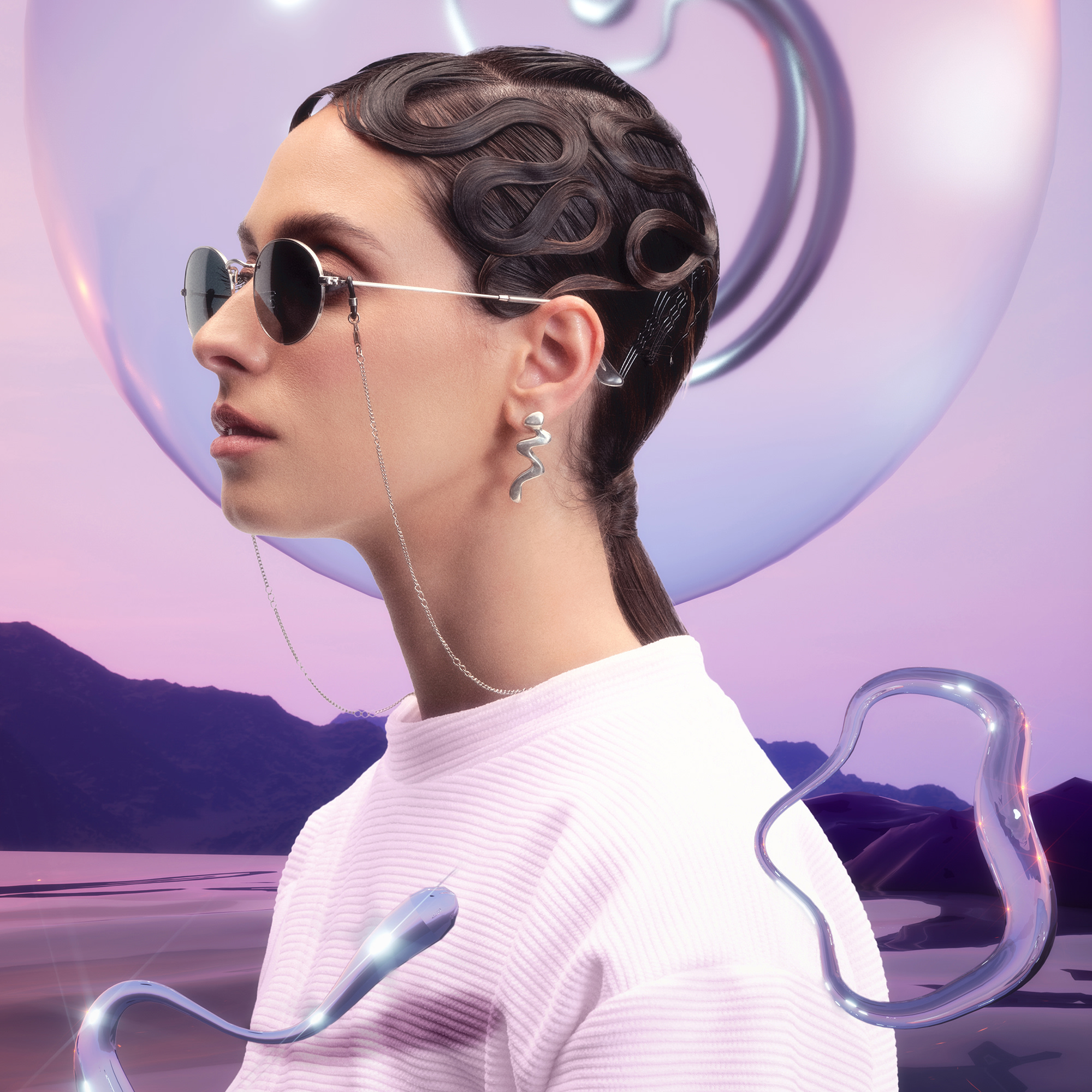 Ray-Ban Unisex Round Sunglasses in Silver – Product Photo 9