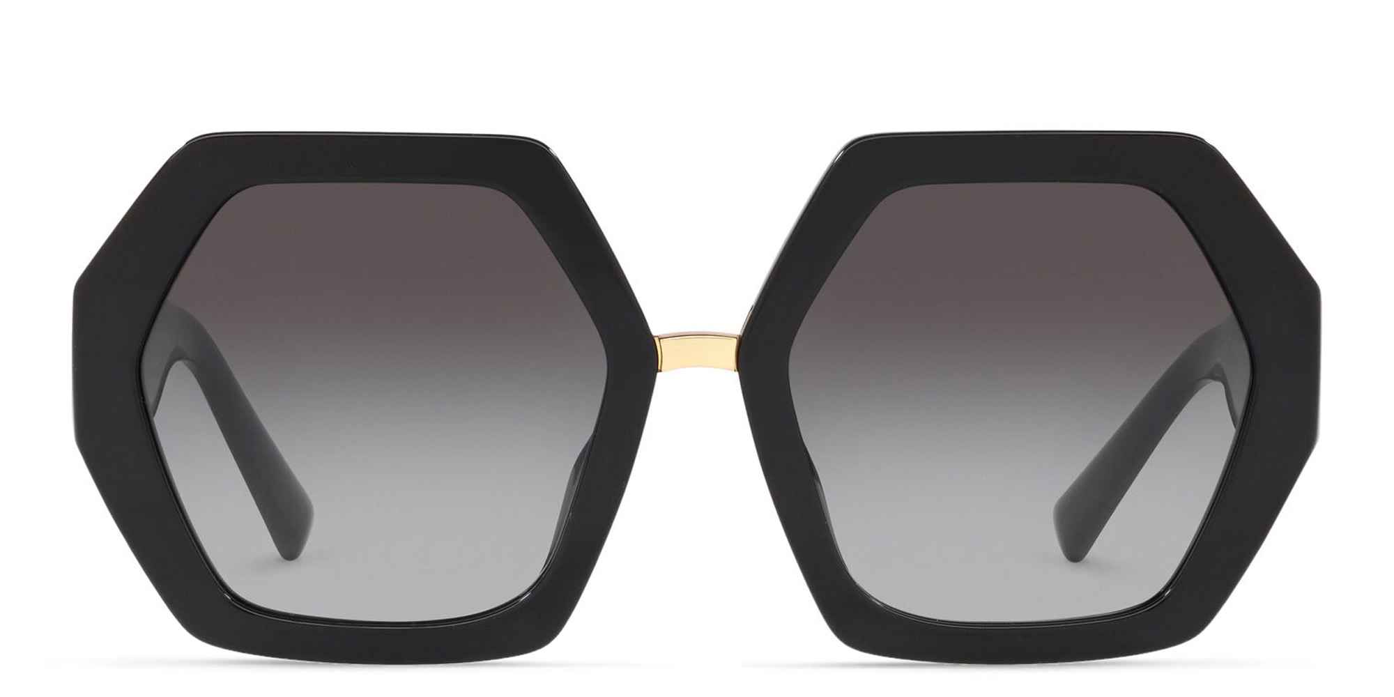 VALENTINO V Logo Oversized Irregular Sunglasses in Black – Product Photo 1