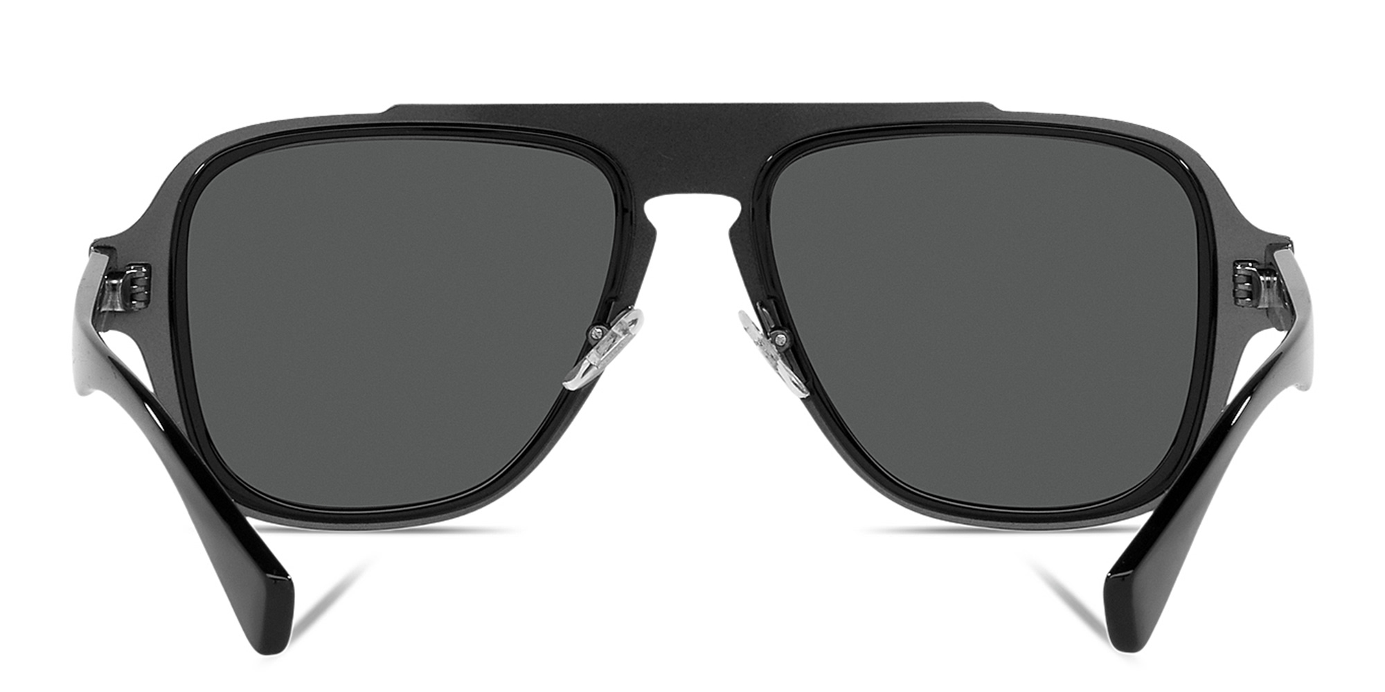 Shop VERSACE Aviator Sunglasses in Black online.