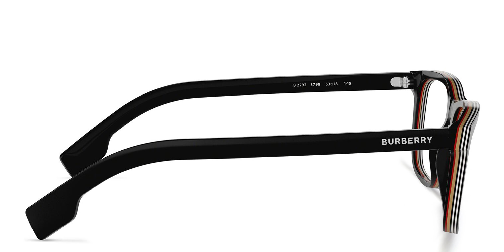 BURBERRY Rectangle Eyeglasses in Black – Product Photo 3