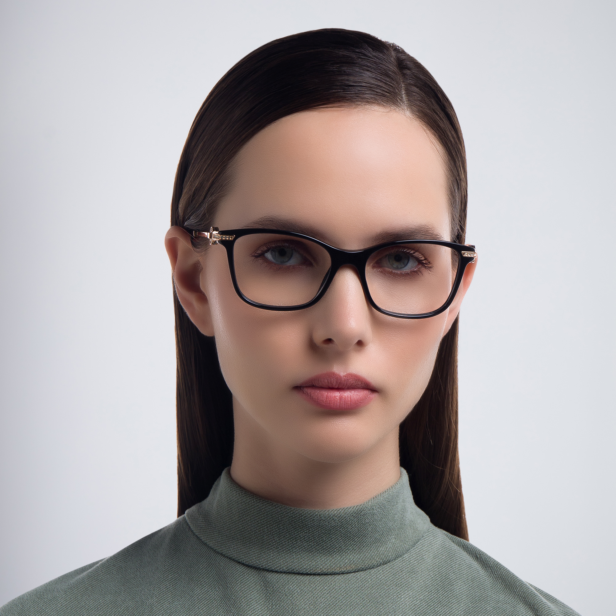 نظارة طبية مستطيلة من بولغري بلون أسود - صورة المنتج 5