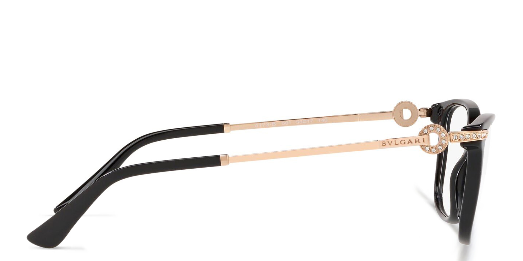 BVLGARI Rectangle Eyeglasses in Black – Product Photo 3