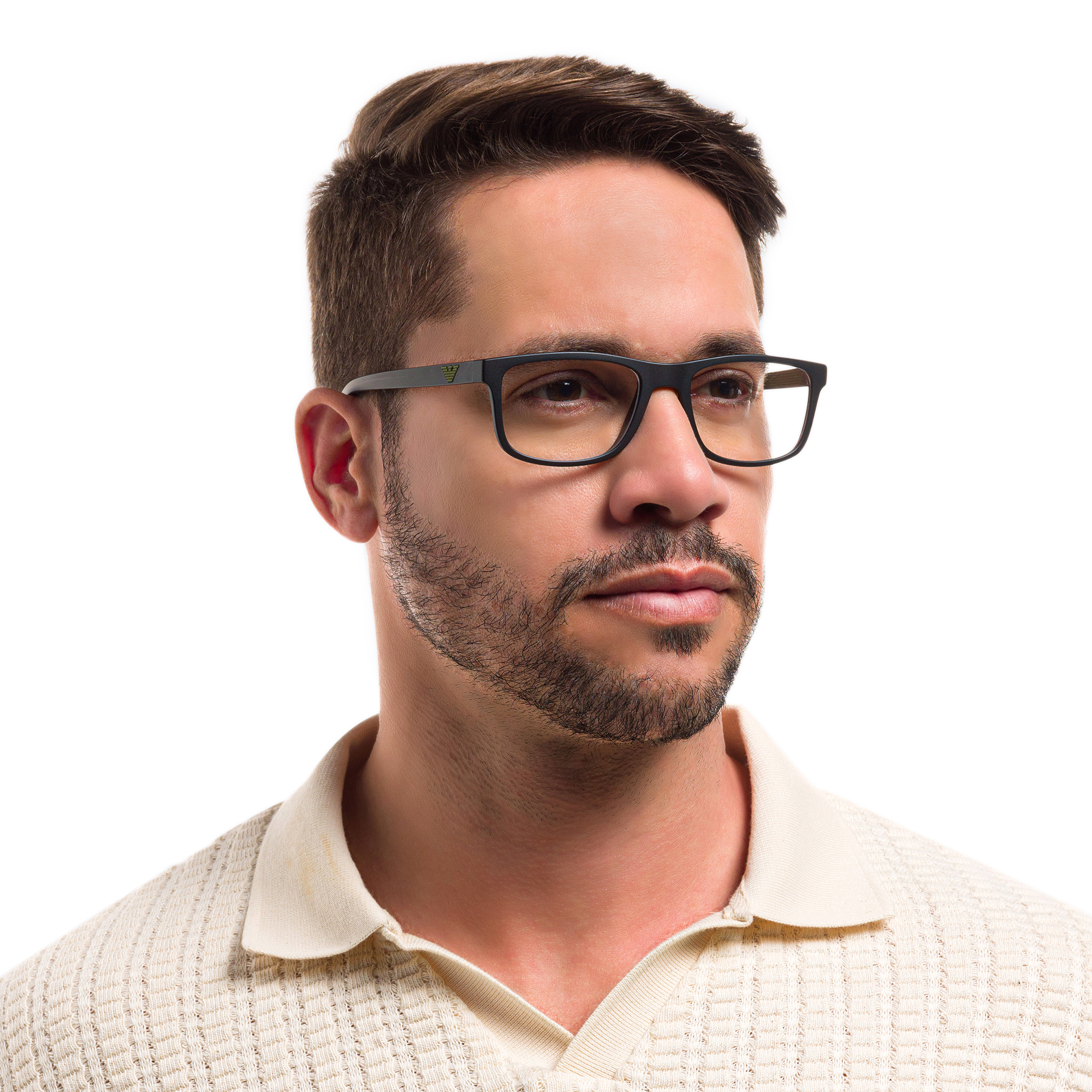 Emporio Armani Rectangle Eyeglasses in Matte Black – Product Photo 5