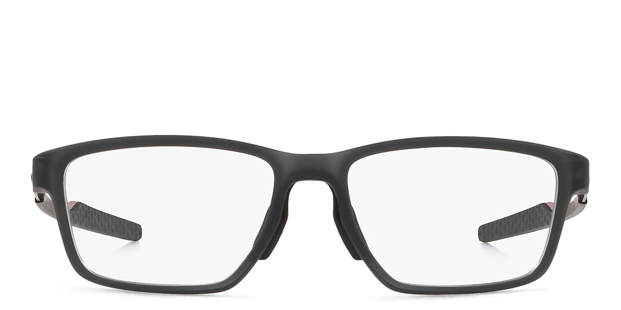 Oakley Metalink Wide Rectangle Eyeglasses in Satin Grey Smoke – Product Photo 1