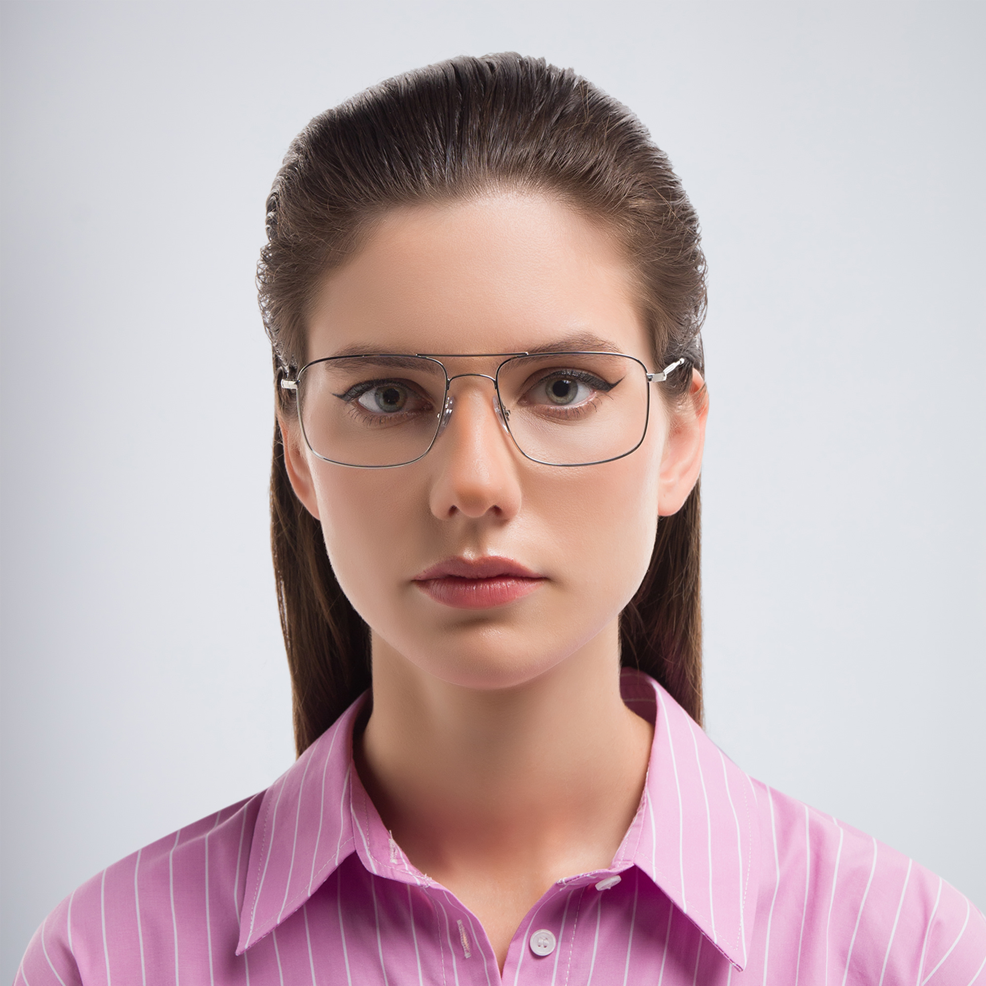 Ray-Ban Unisex Square Eyeglasses in Silver – Product Photo 5